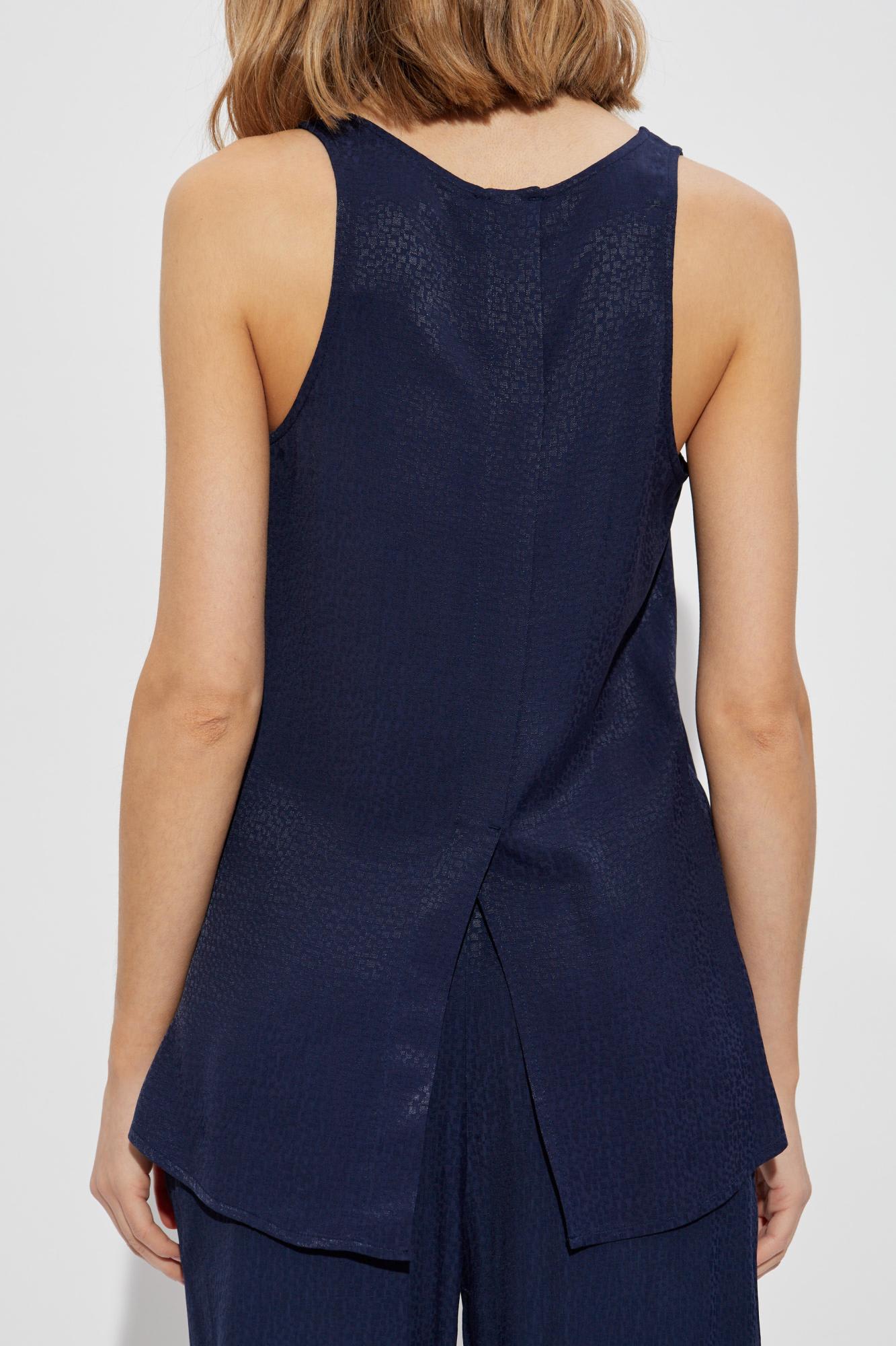 Shop Emporio Armani Top From The Sustainability Collection In Blue