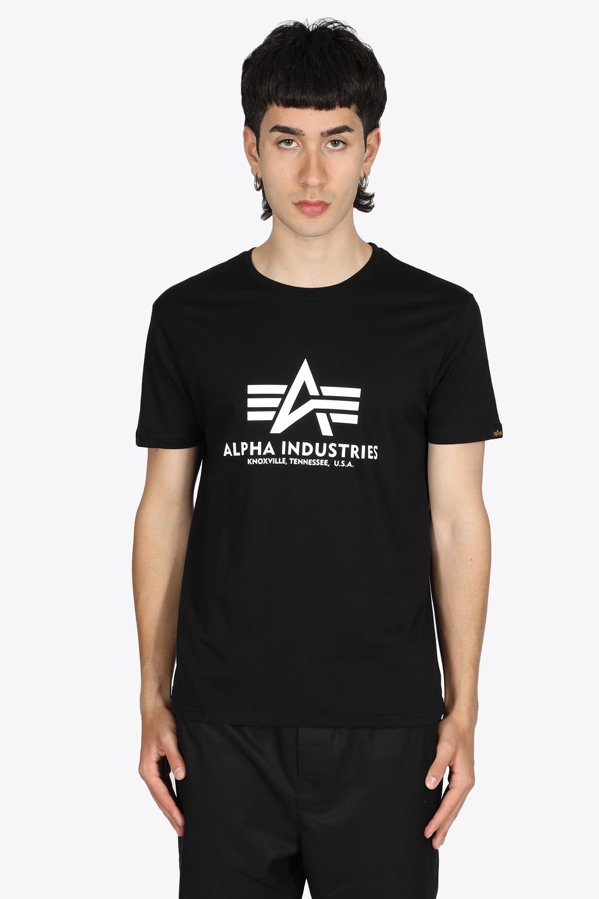 Alpha Industries Basic T-shirt Black cotton t-shirt with logo print