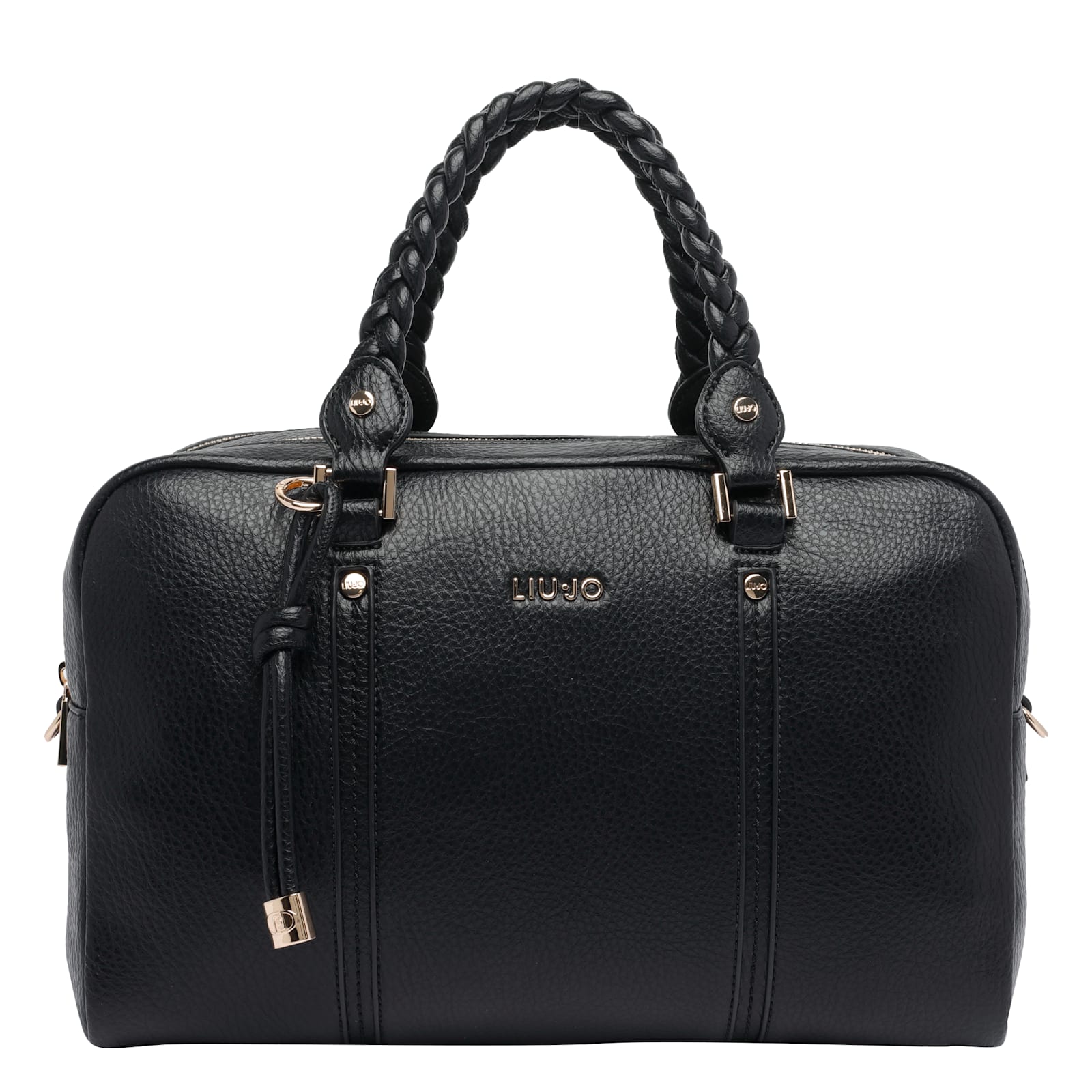 Liu •jo Medium Logo Bowling Bag In Black