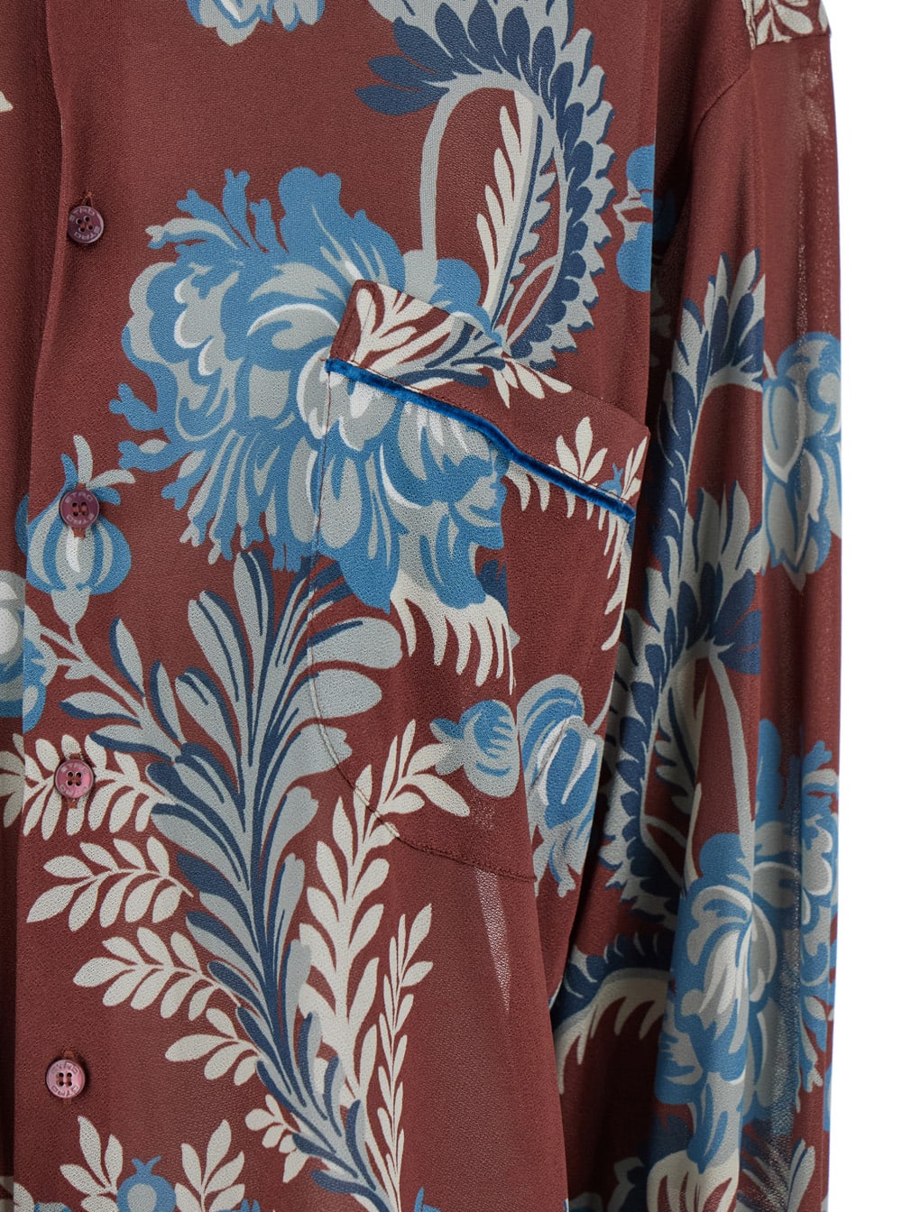 Shop Etro Bordeaux Shirt With All-over Paisley Motiv In Viscose Woman