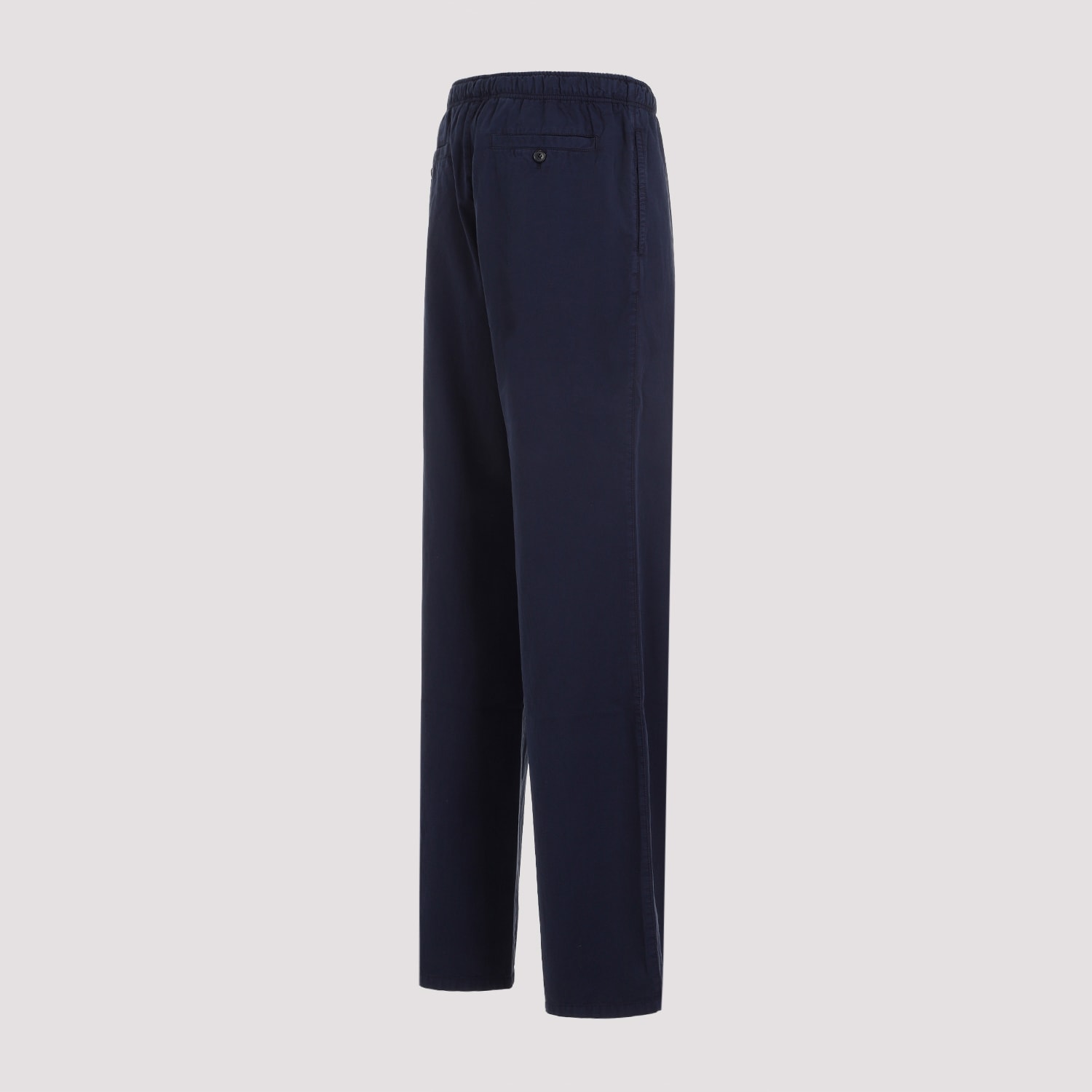 Shop Palm Angels Classic Logo Travel Pants In Navy Blue Off