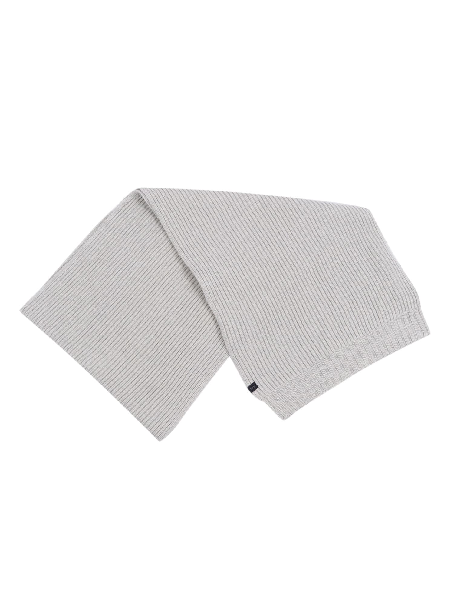 Fay Ribbed Wool Scarf In Gray