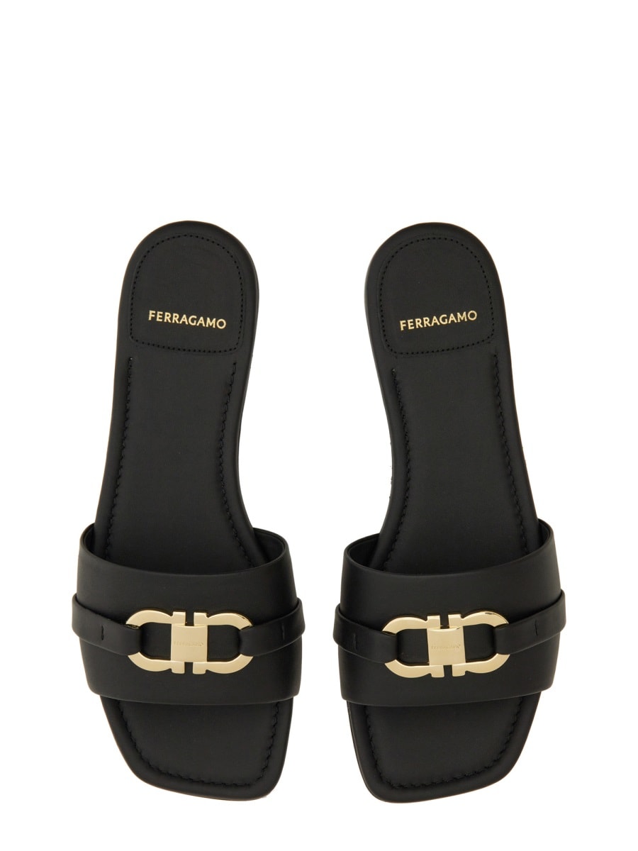 Shop Ferragamo Slide Sandal In Black