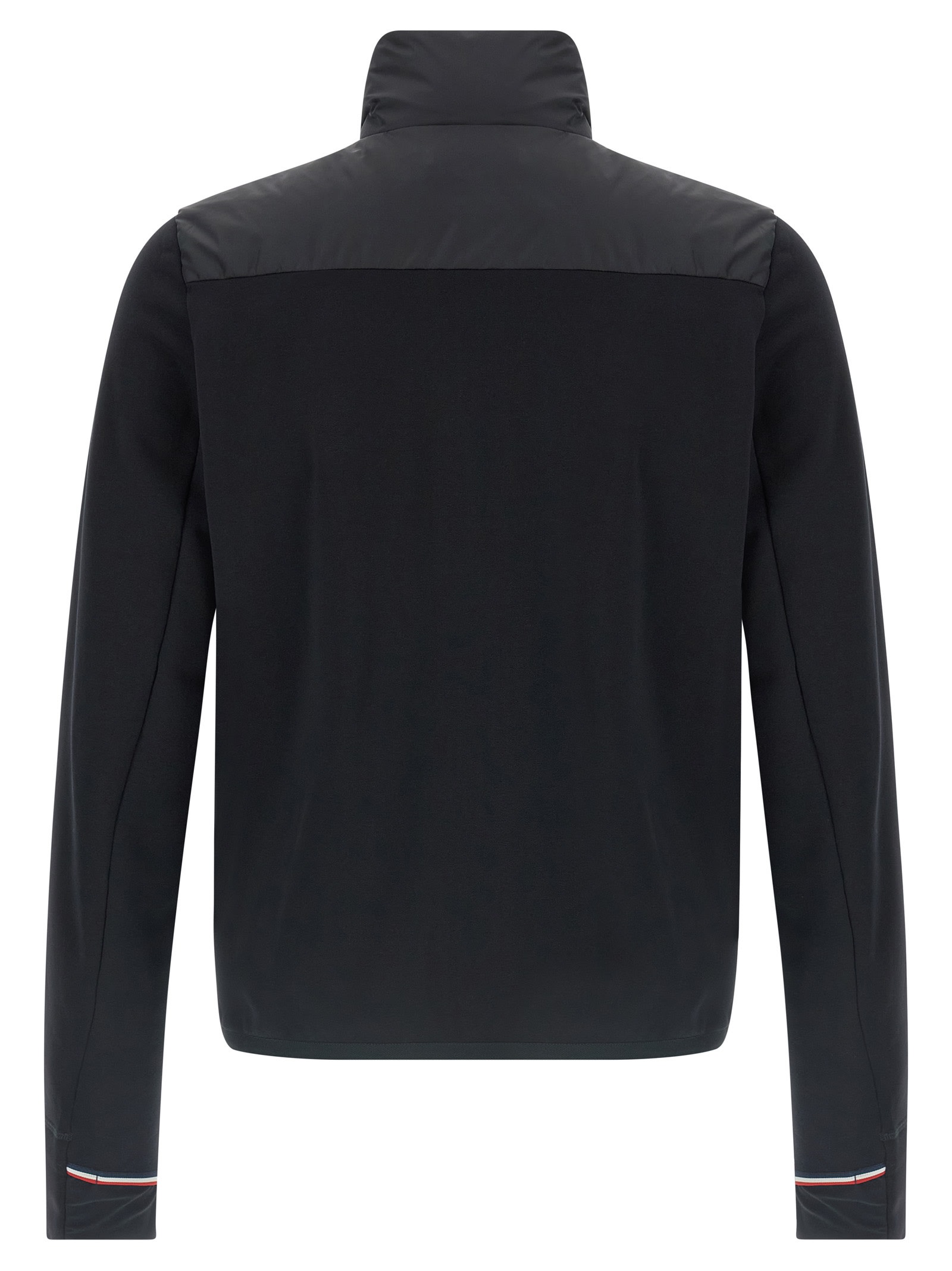 Moncler High Collar Long Sleeve Padded Sweatshirt In Black