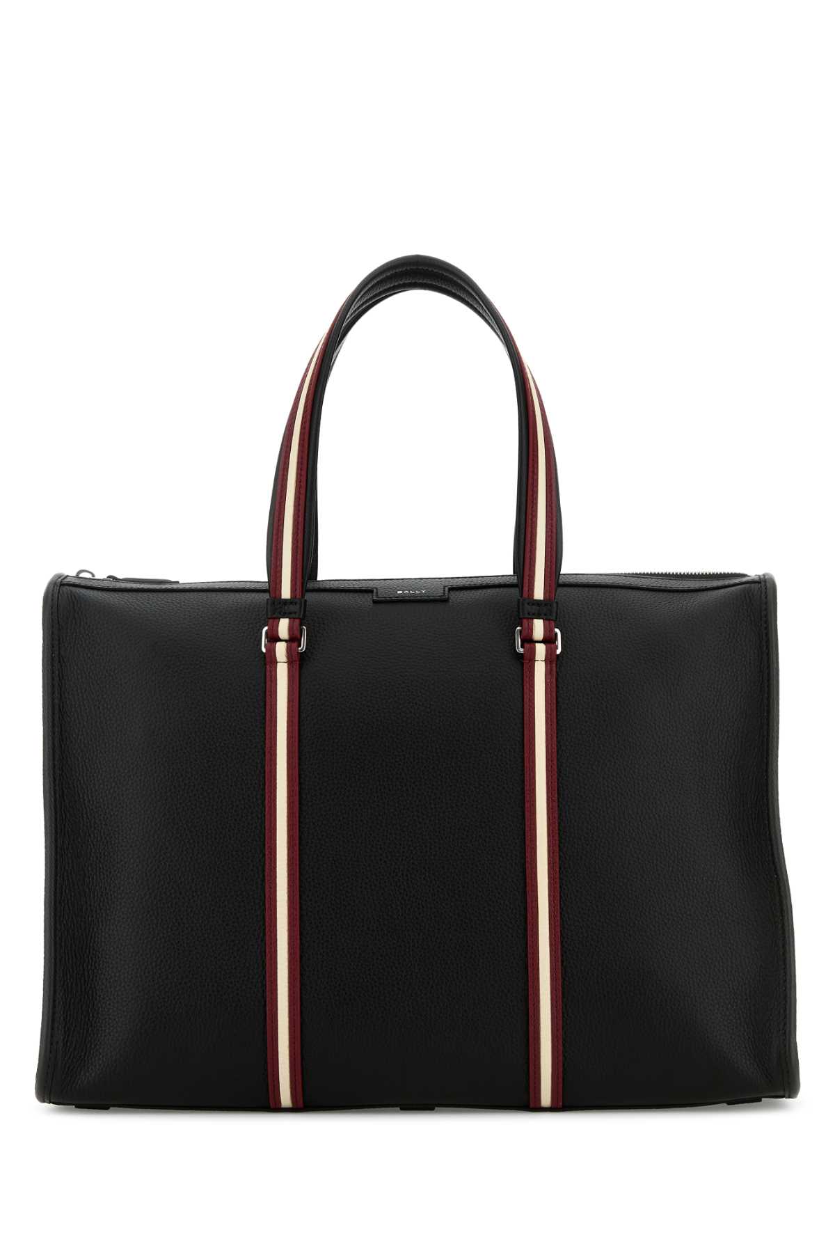 Black Leather Code Shopping Bag