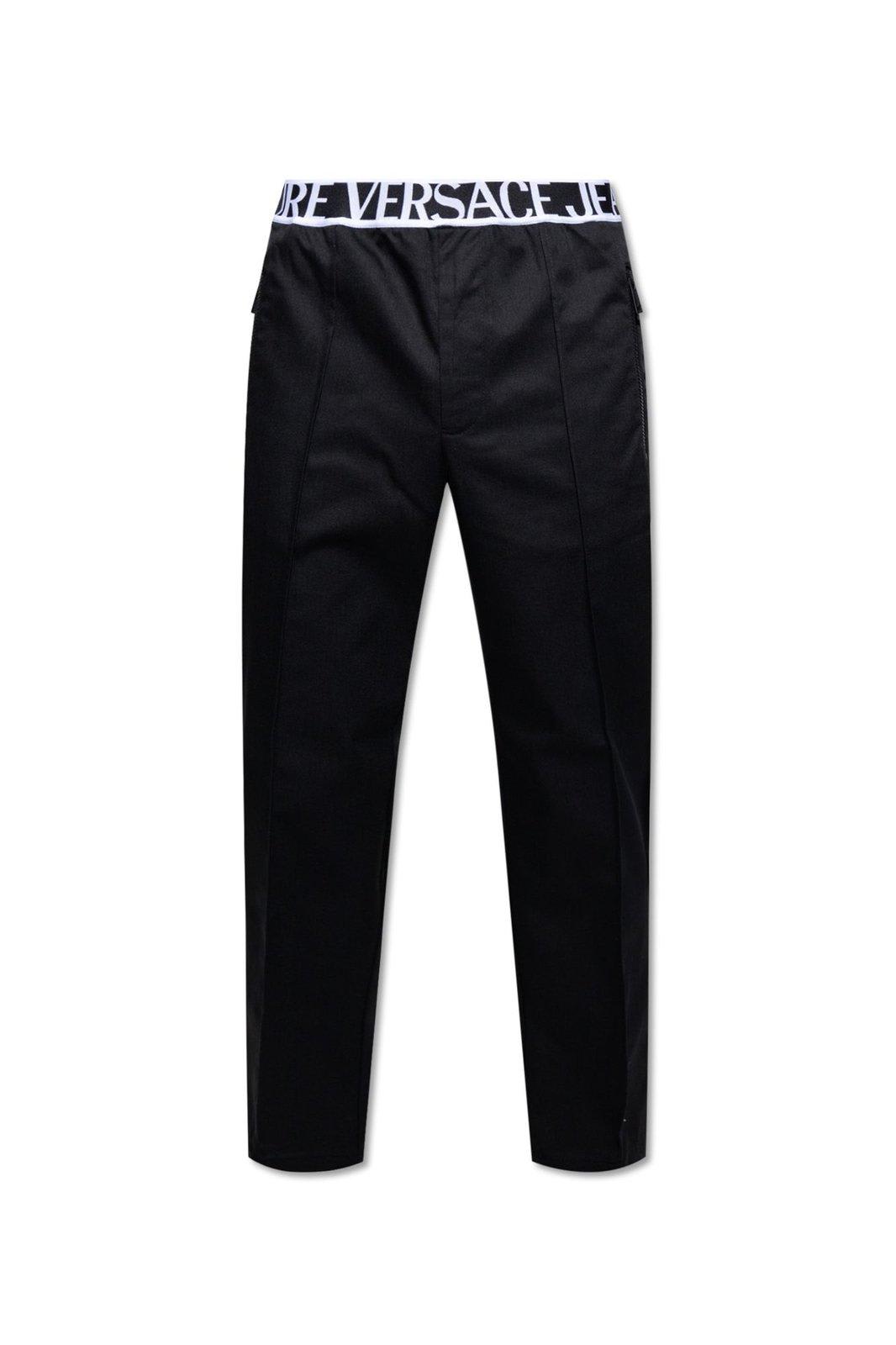 VERSACE JEANS COUTURE LOGO WAISTBAND TROUSERS