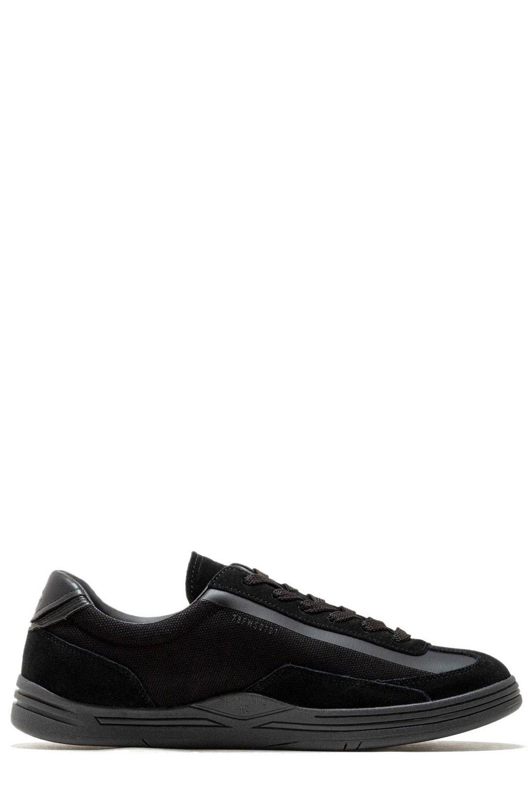 Shop Stone Island Logo Printed Lace-up Sneakers Sneakers In Black