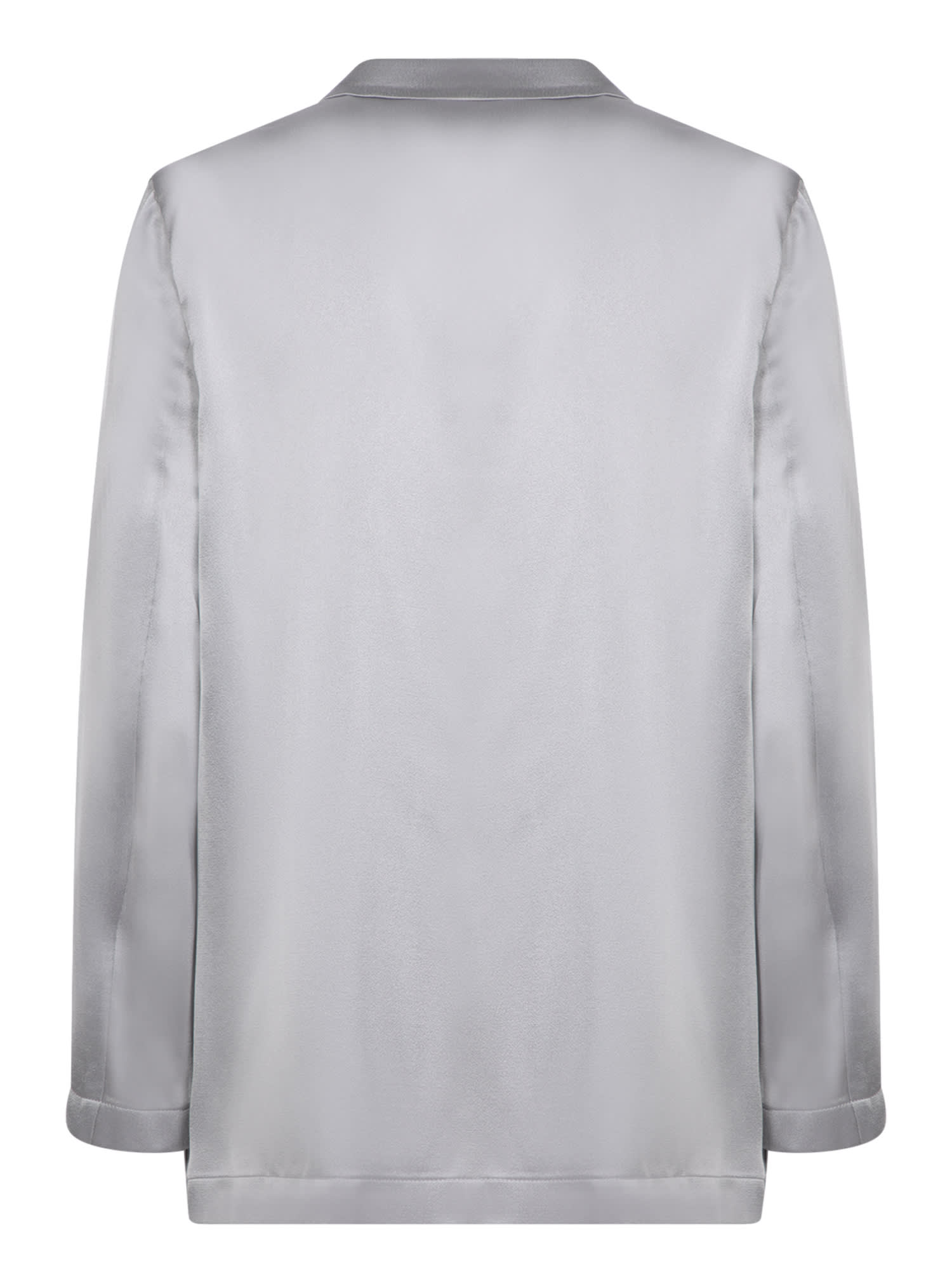 Shop Herno Fluid Grey Satin Jacket