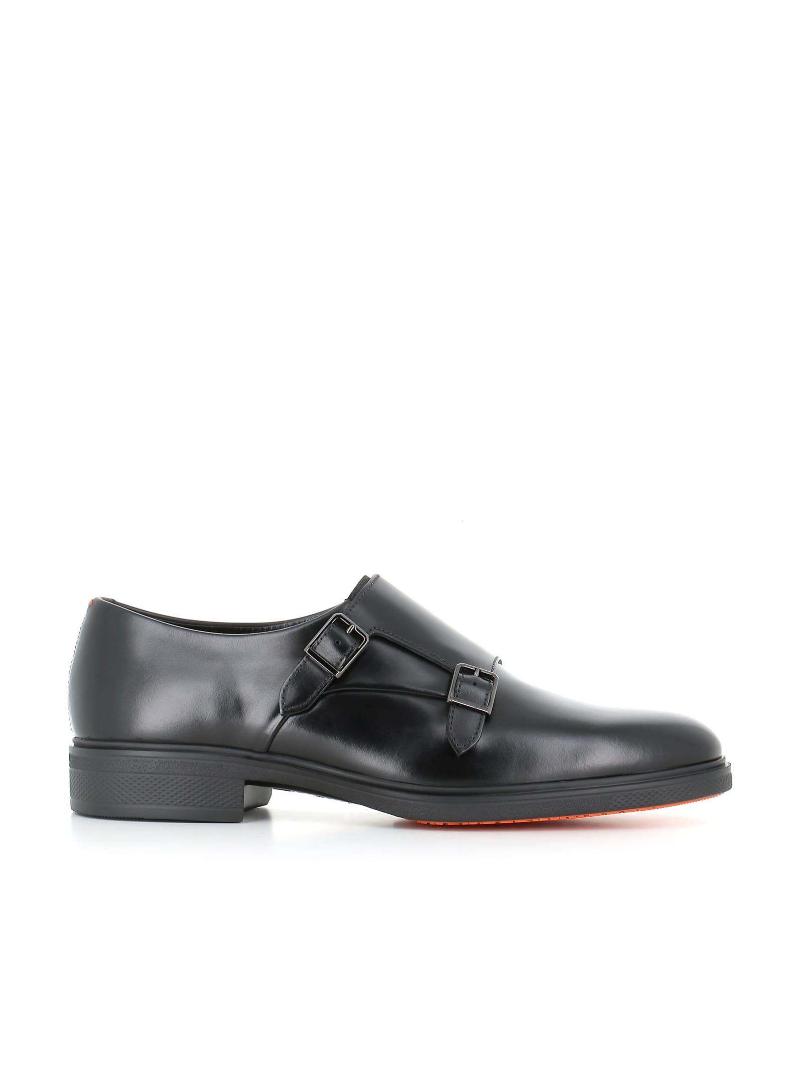 Shop Santoni Double Monk Easy In Black