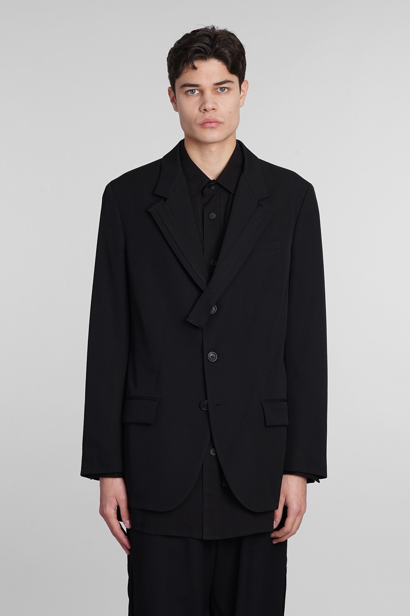 Yohji Yamamoto Blazer In Black Wool