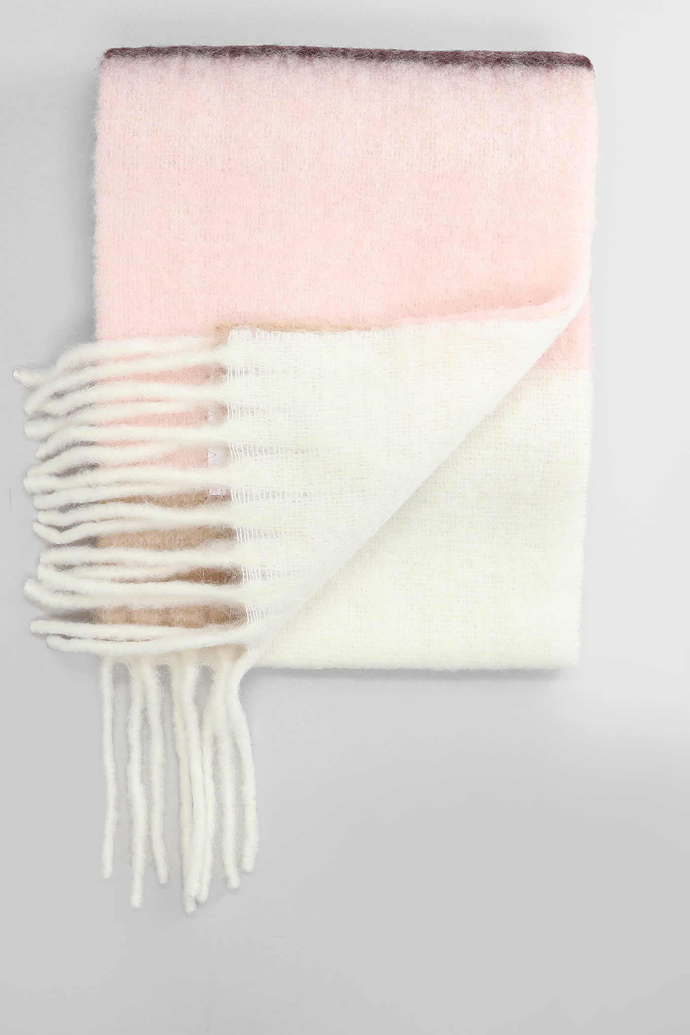 Shop Maison Kitsuné Scarve In Rose-pink Wool