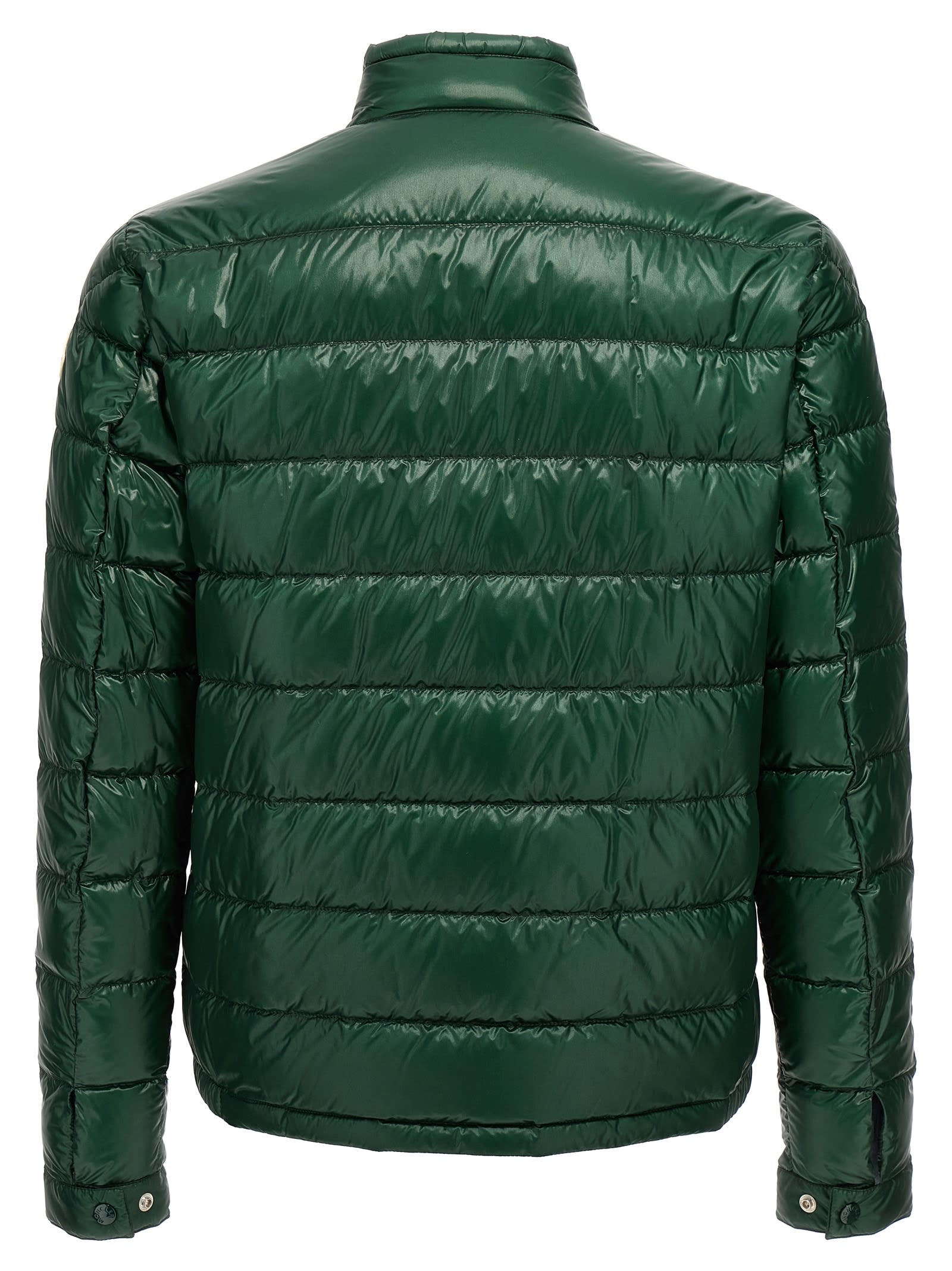 Moncler Logo-patch Padded Jacket In Green