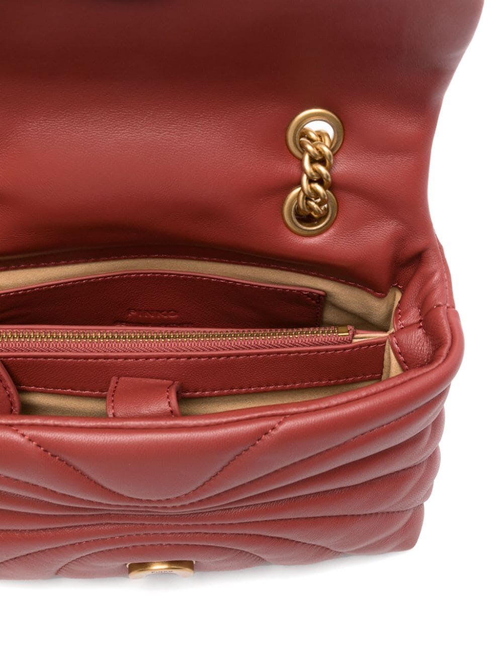 Shop Pinko Love Puff Mini Bag In Q Ocher Red