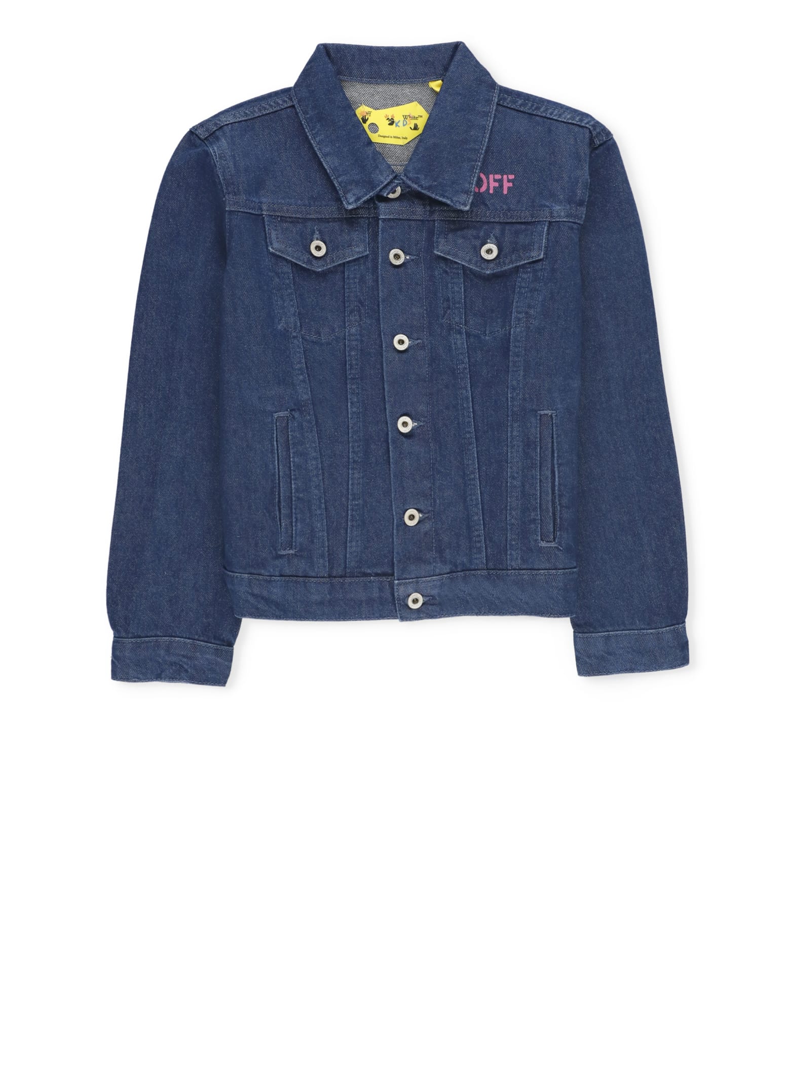 Shop Off-white Off Stamp Plain Jeans Jacket In Blue
