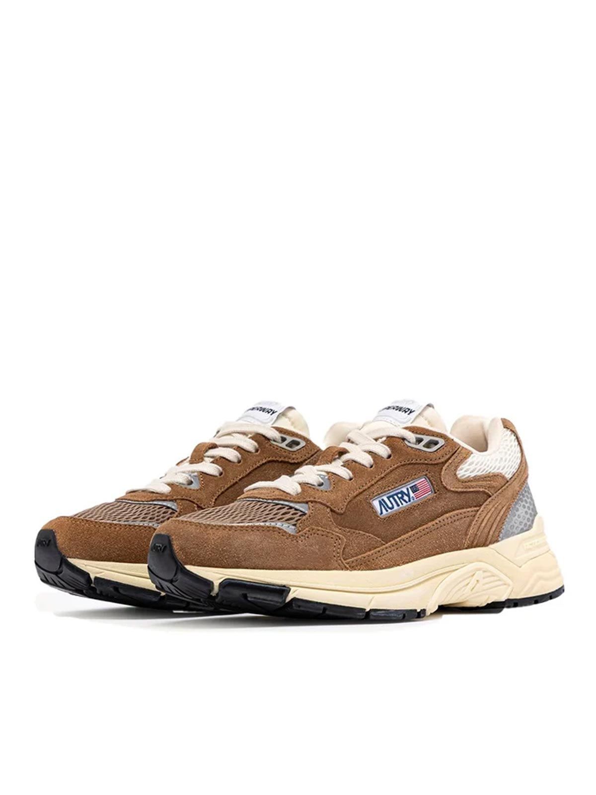 Autry Hyperway Low Suede Mesh Cigar Silv Sneakers In Multi