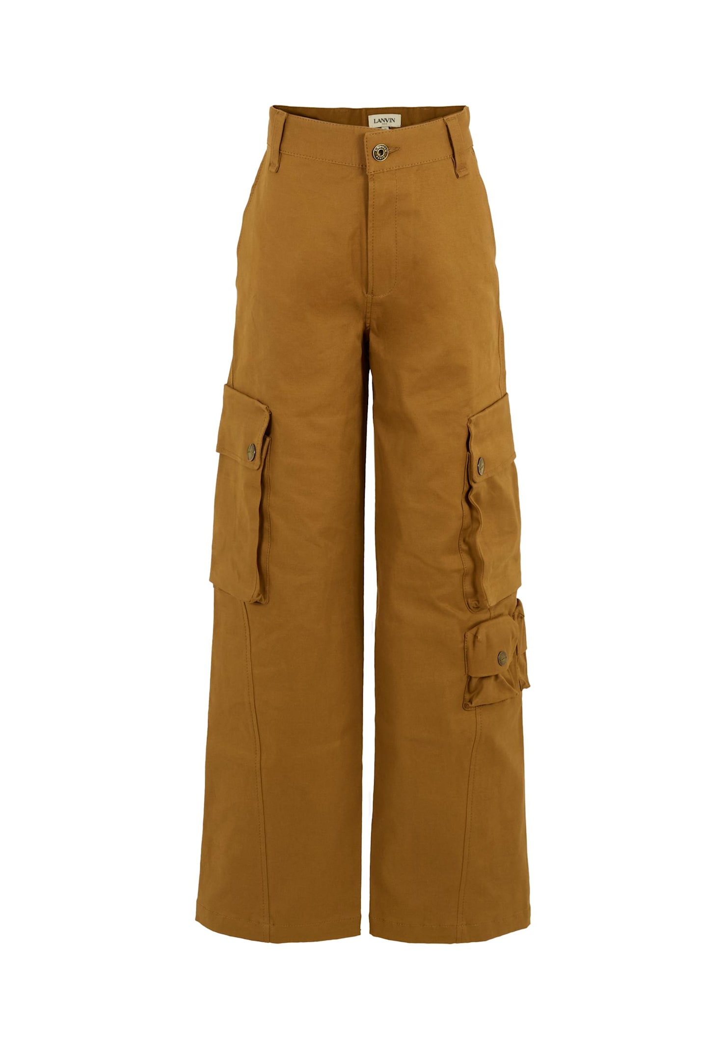 Lanvin Brown Trousers For Boy With Logo In Brown