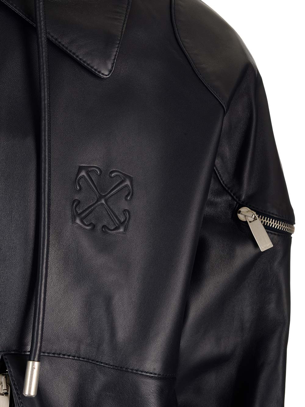 Off-White c/o Virgil Abloh Arrow Pocket-detail Leather Jacket in Black for  Men