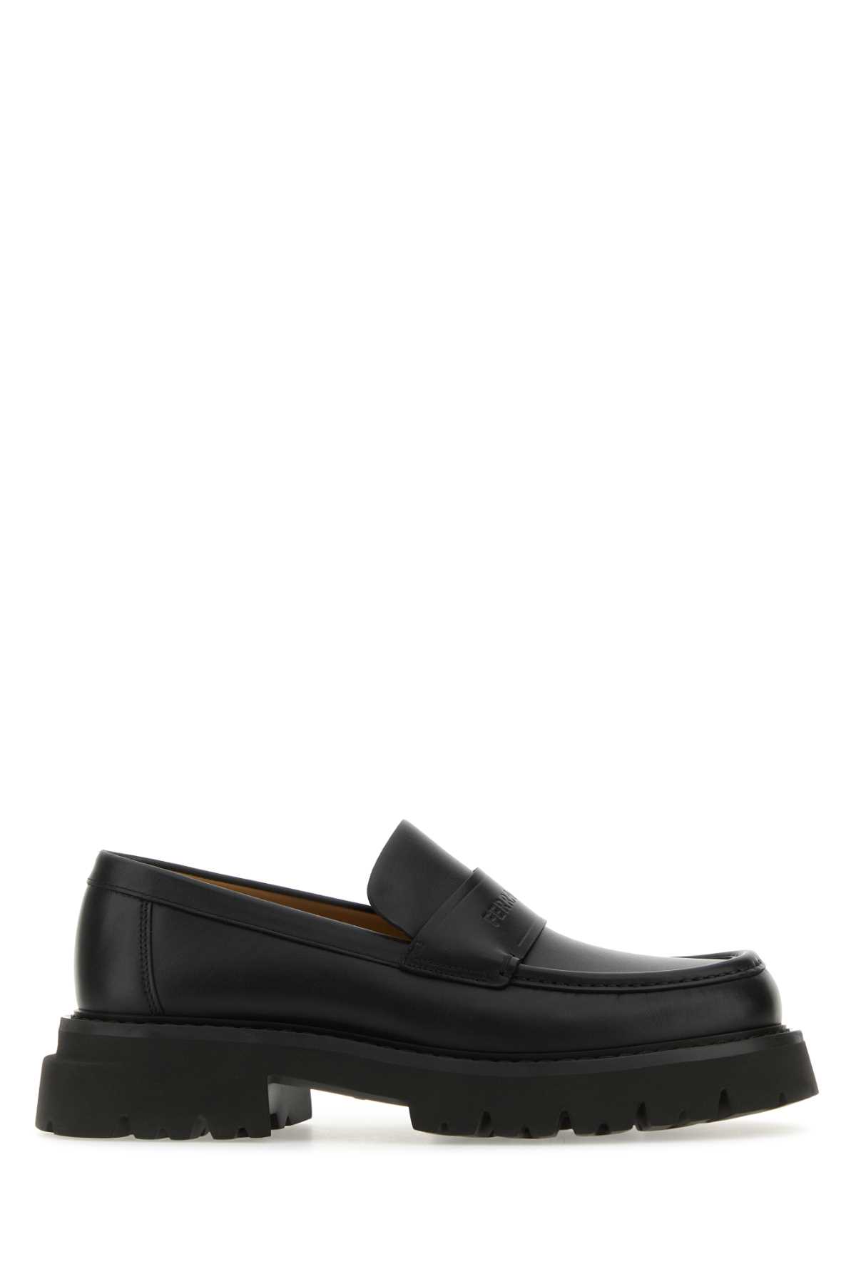 Black Leather Fergal Loafers