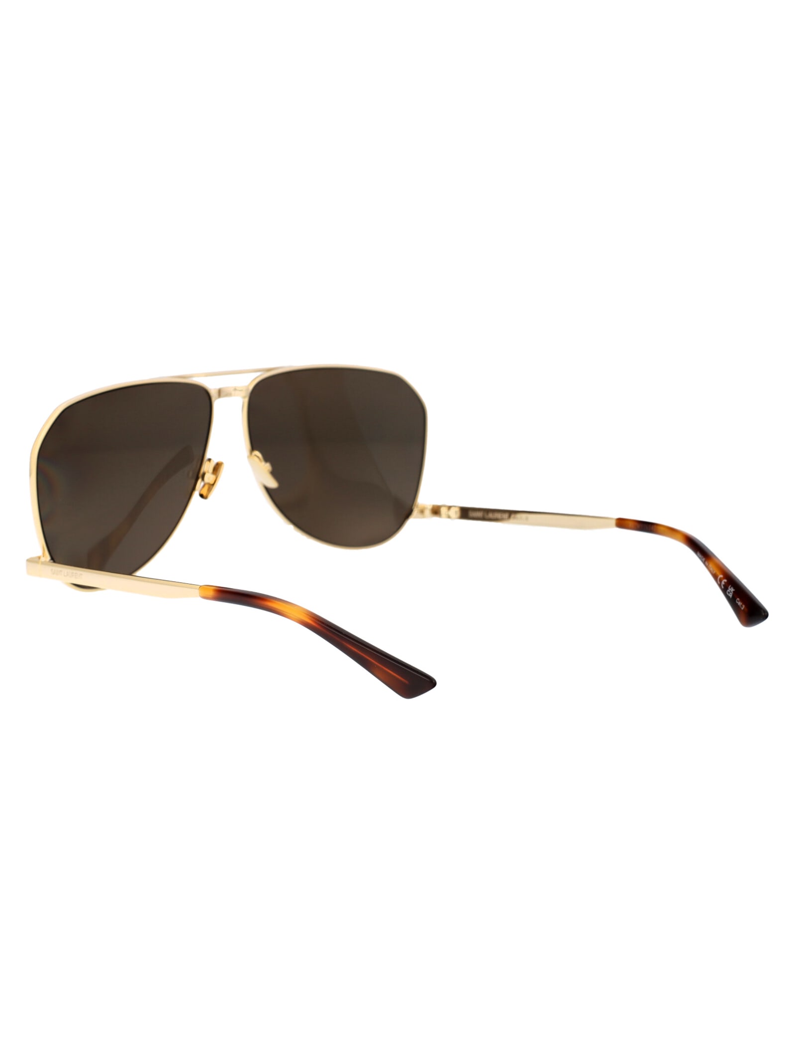 Saint Laurent Sl 690 Dust Sunglasses In Gold