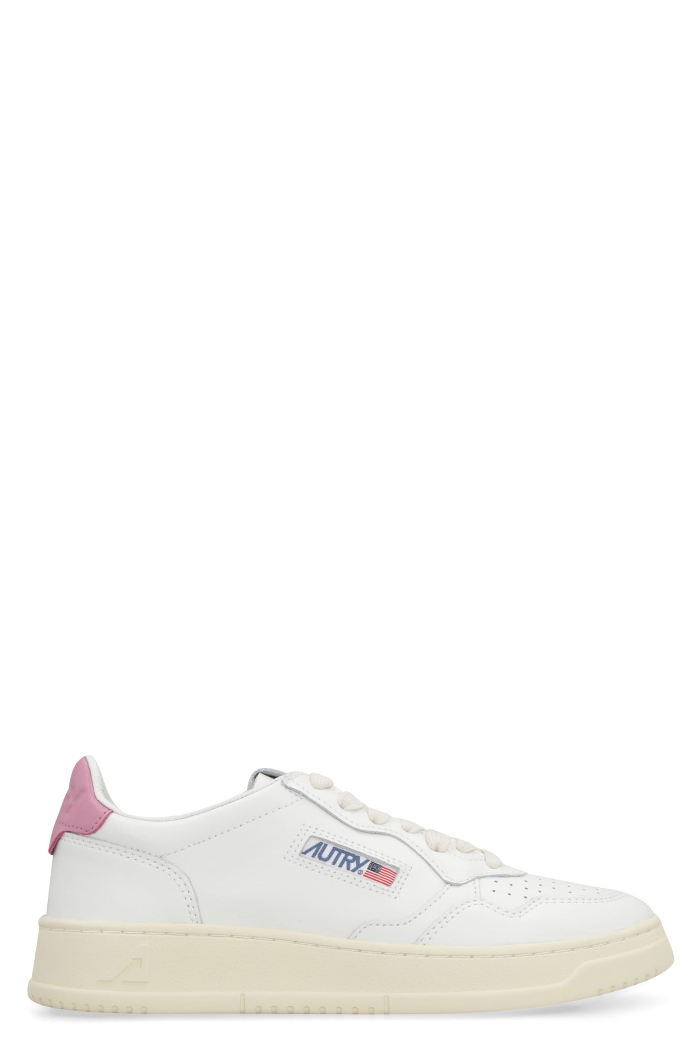 Shop Autry Medalist Leather Low-top Sneakers Sneakers In Wht/mauve