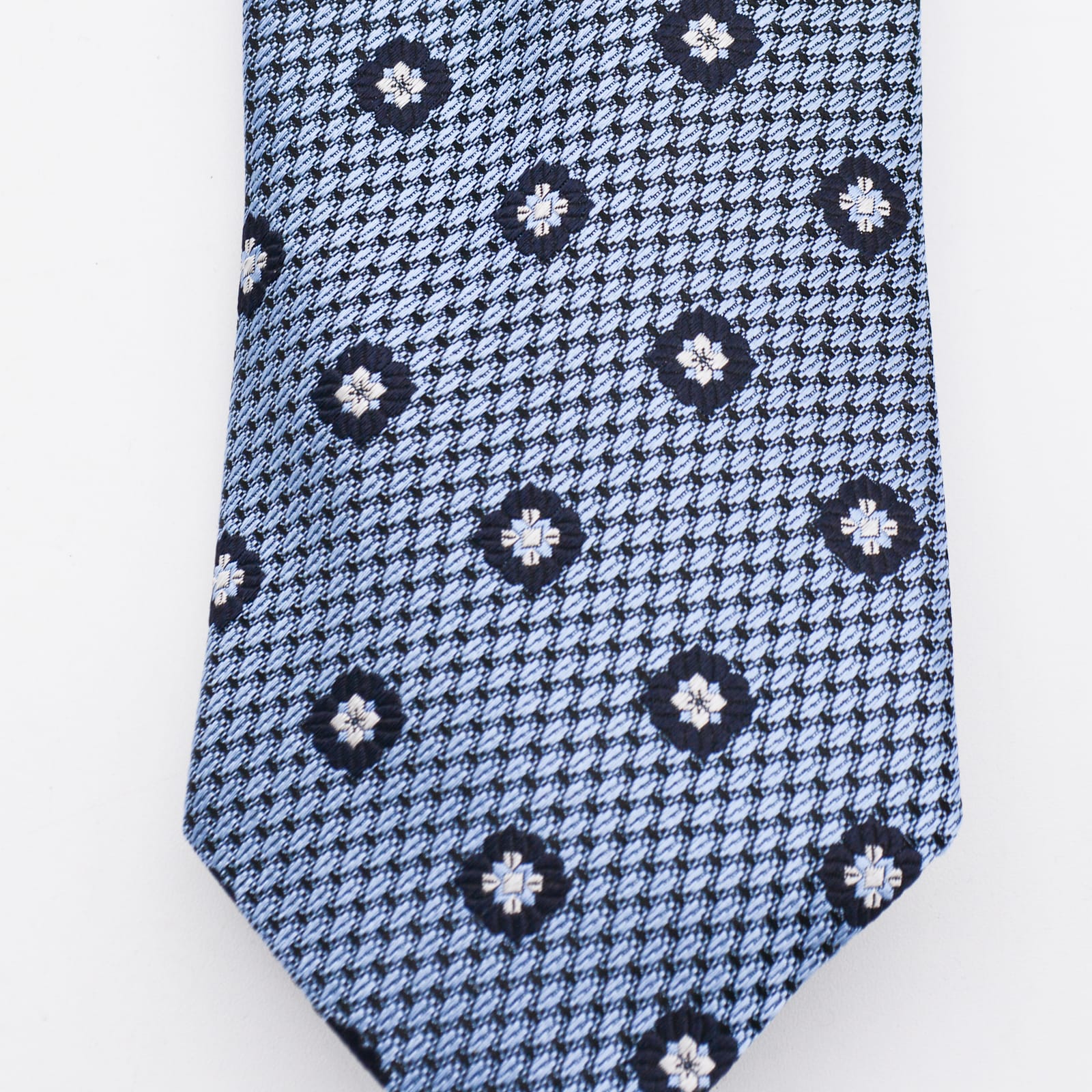 Zegna Patterned Ties With Pointed Tip And Texture In Blue