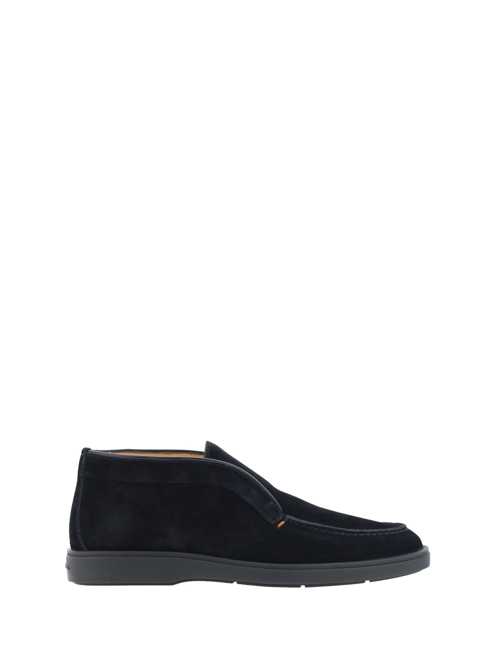 Shop Santoni Loafers In Black