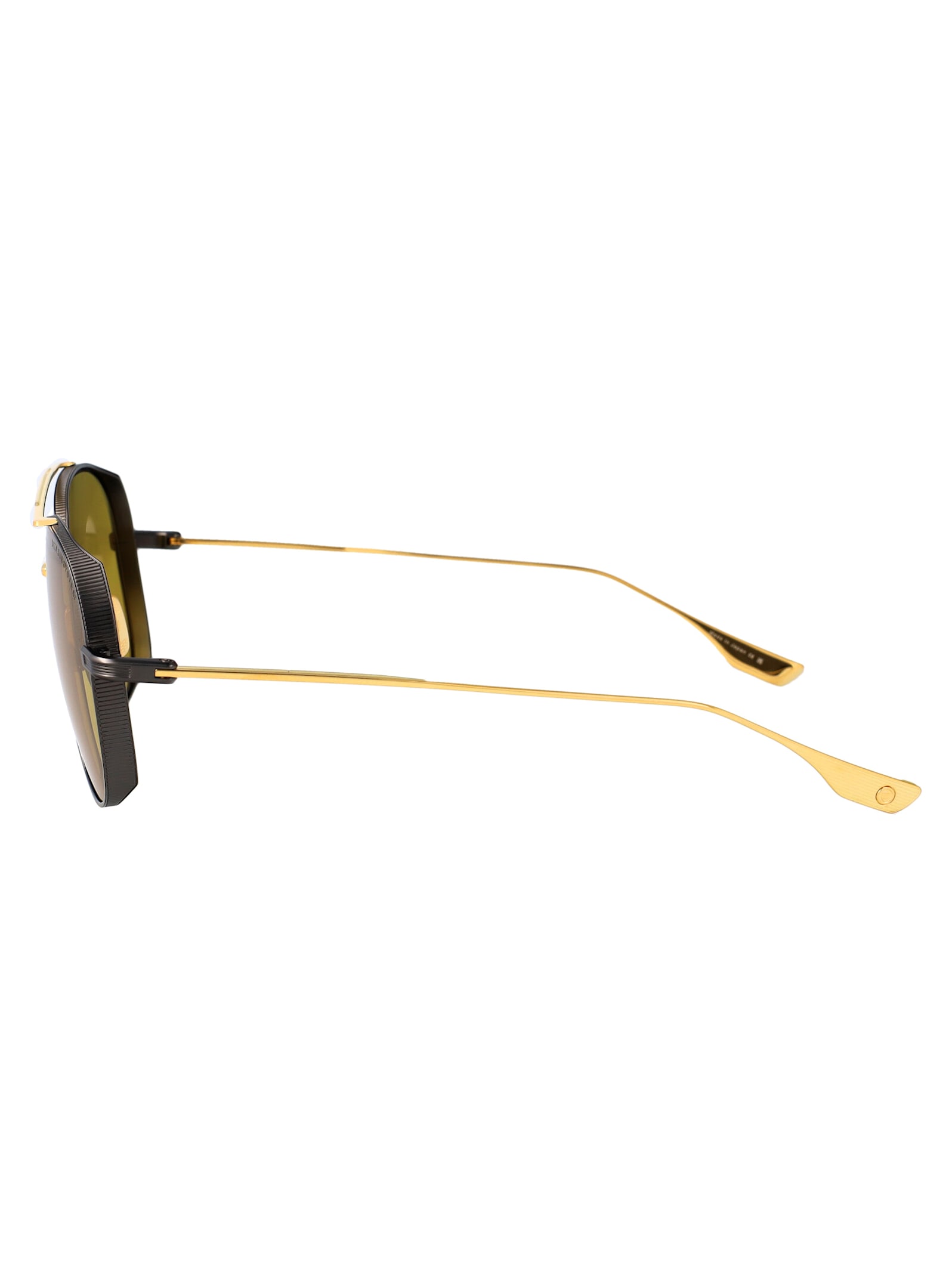Dita Subsystem Sunglasses In Black Iron - Yellow Gold W Golden Amber