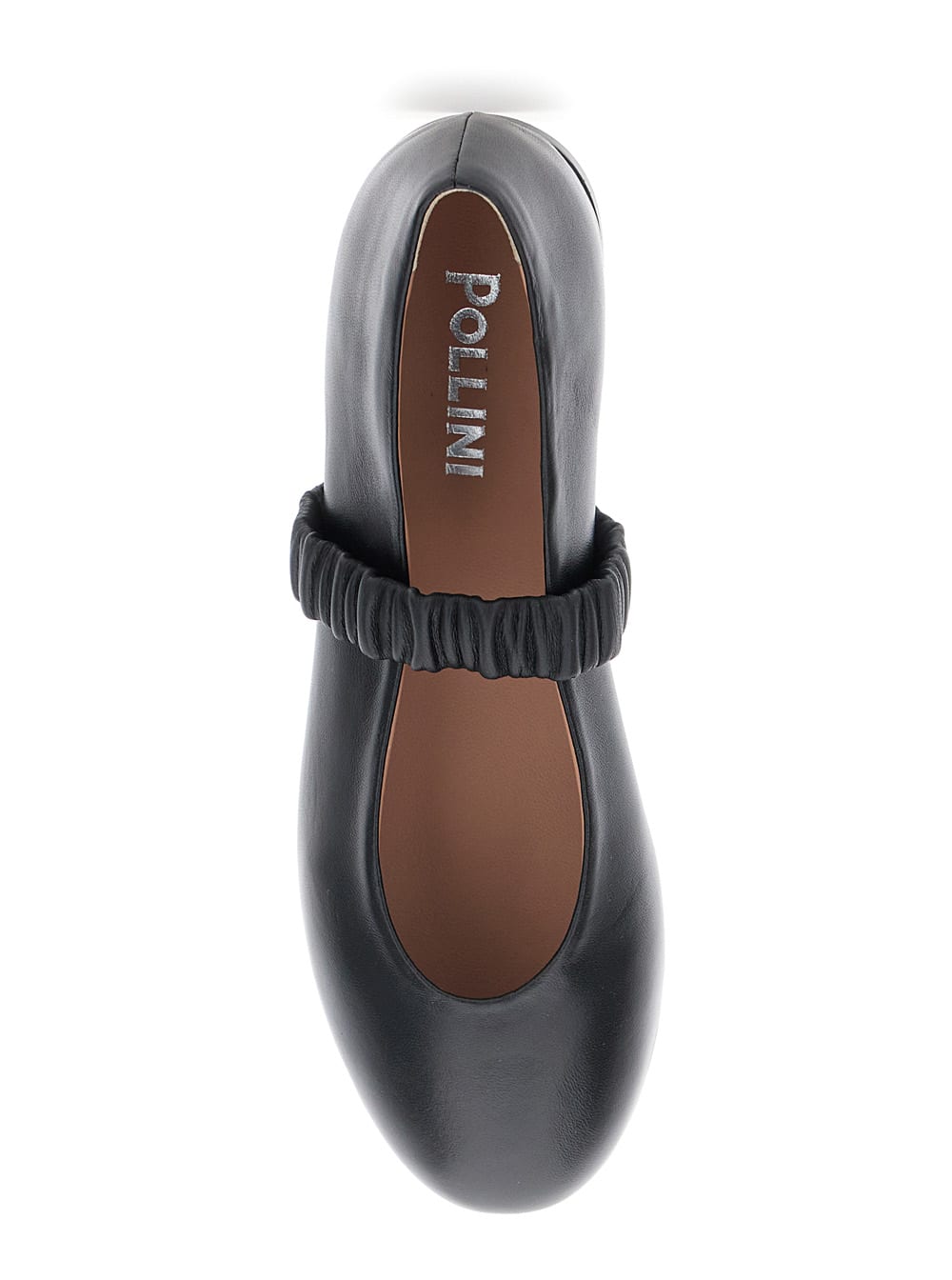 Pollini Pleated-band Ballerina Flats In Black
