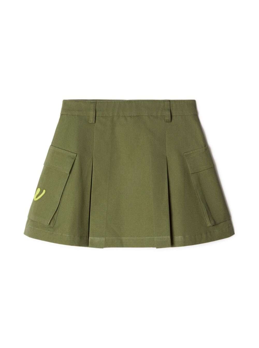 Off-white Kids' Ow Script Cargo Skirt In Yellow