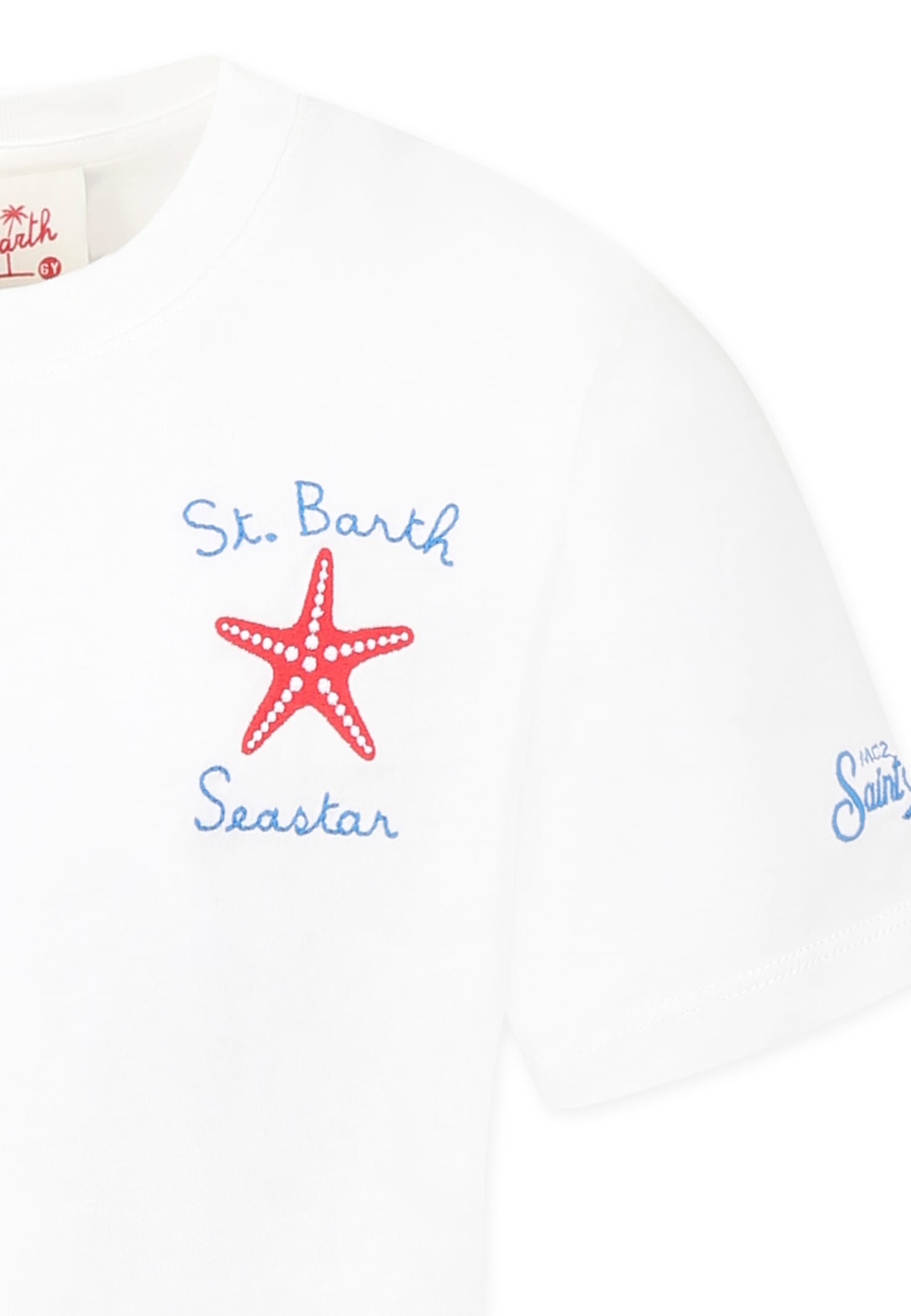 Mc2 Saint Barth White T-shirt For Boy With Starfish In White