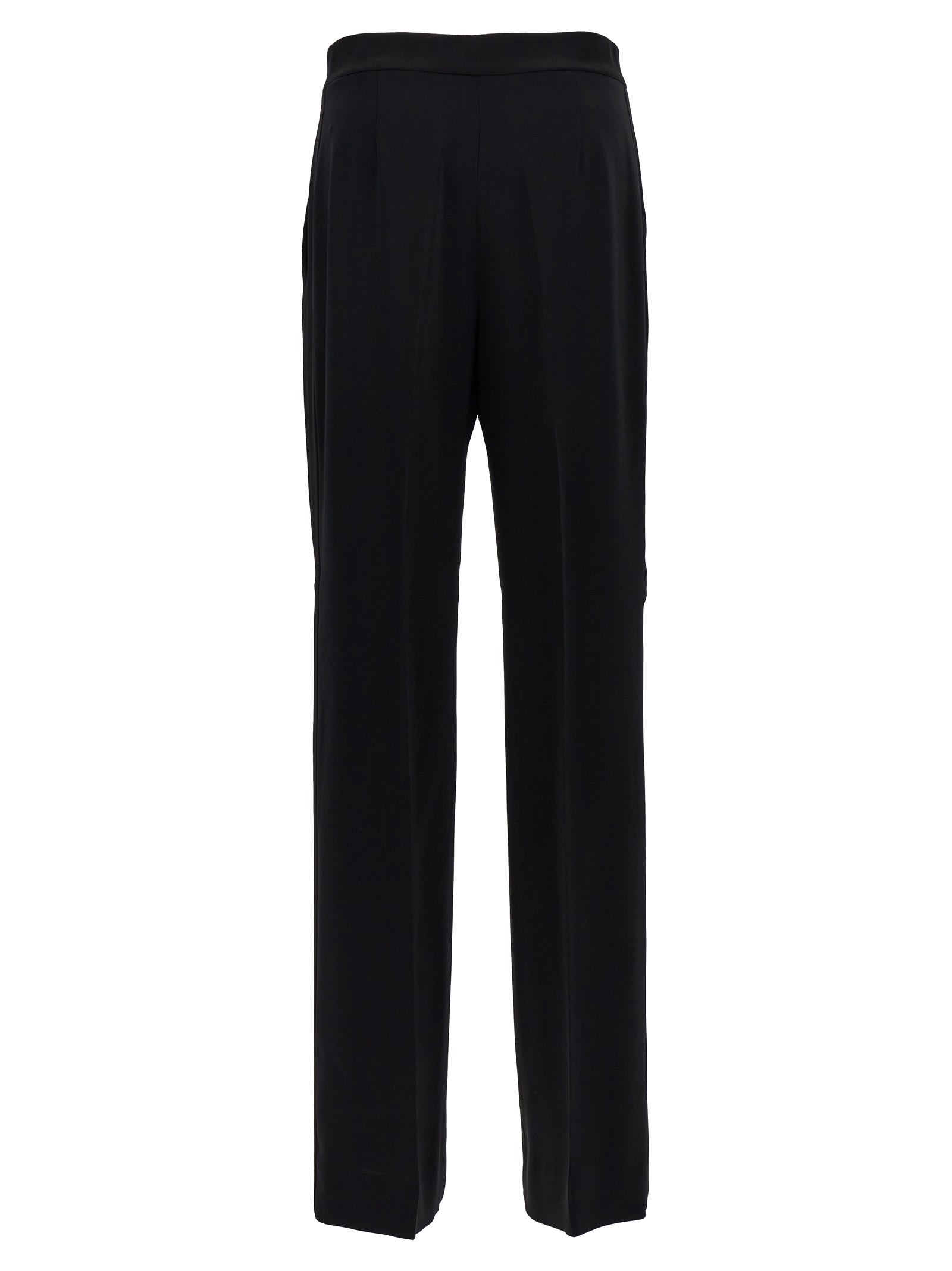 Shop Alberta Ferretti Satin Band Pants In Nero