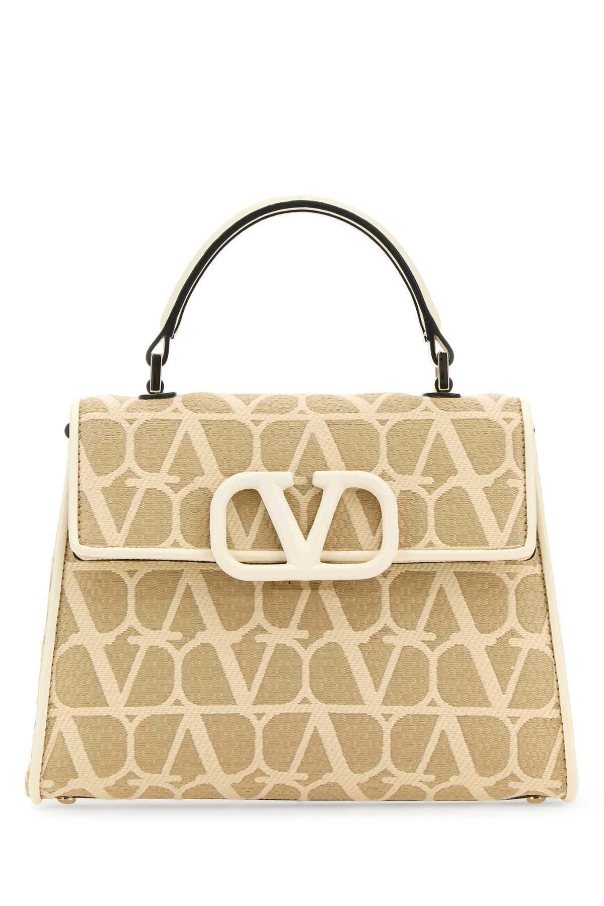 Shop Valentino Toile Iconographe Vlogo Handbag In Naturaleivory