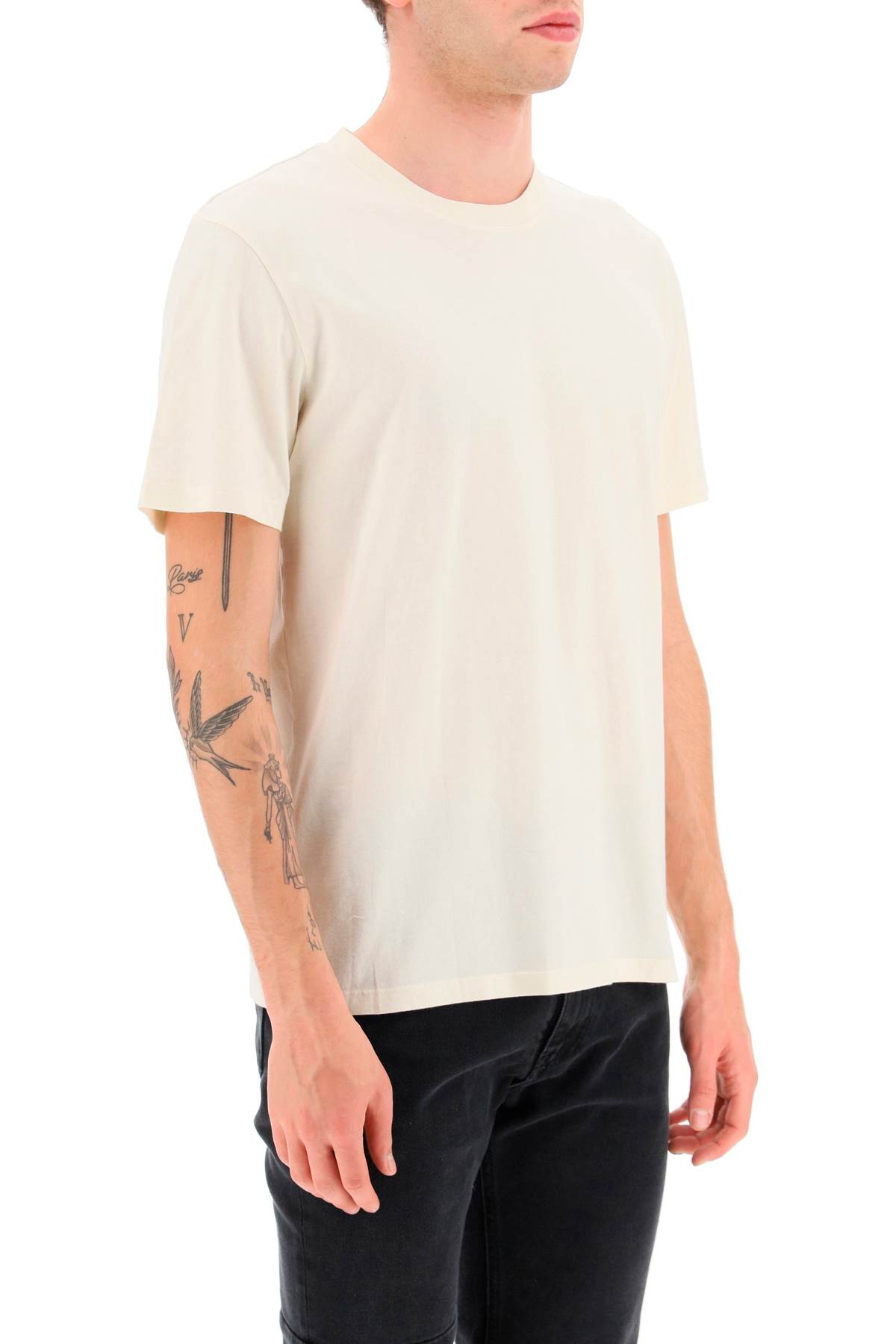 Shop Maison Margiela Tripack Cotton T-shirt In Grey White Cream (beige)