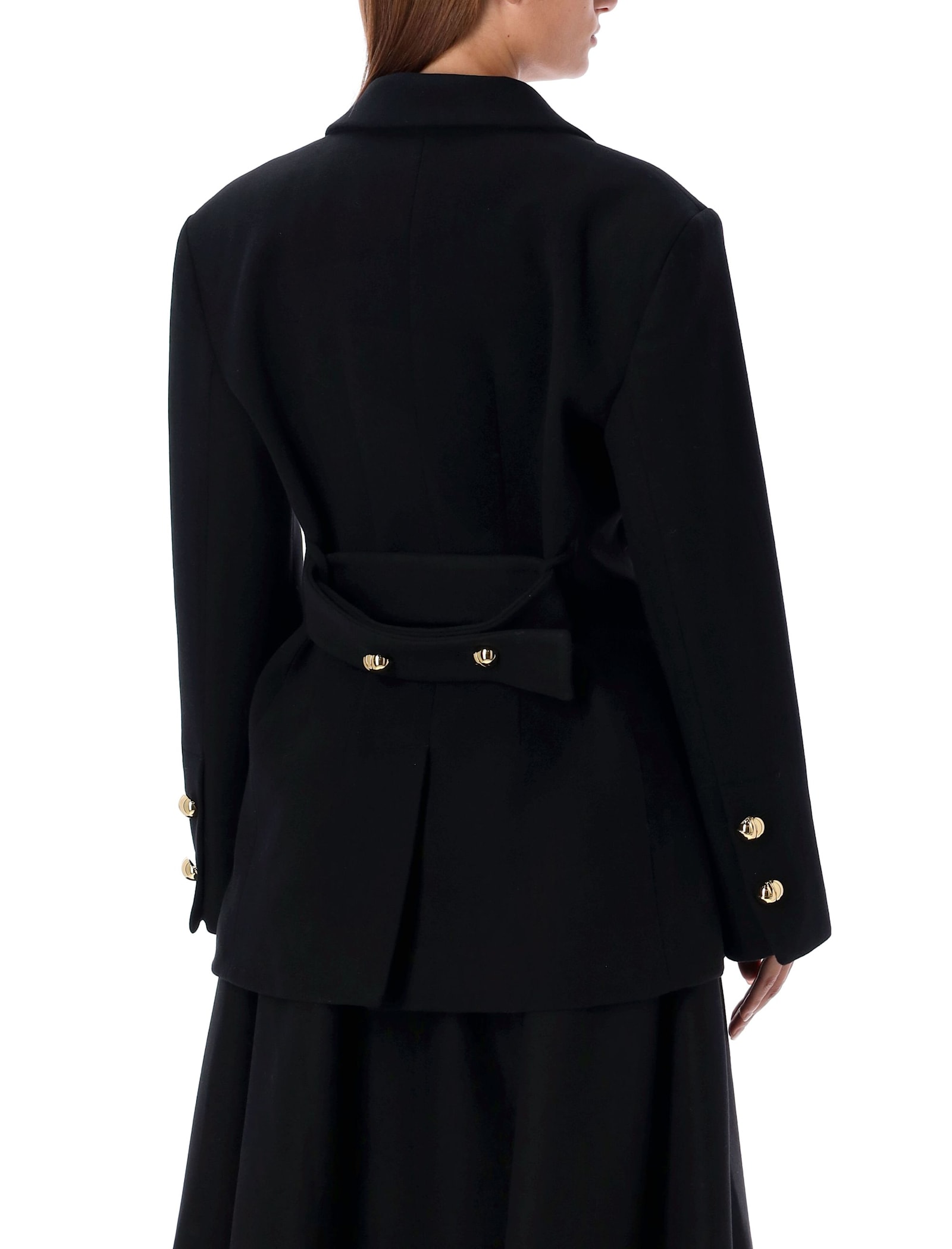 Shop Patou Relaxed Belted Blazer In Black