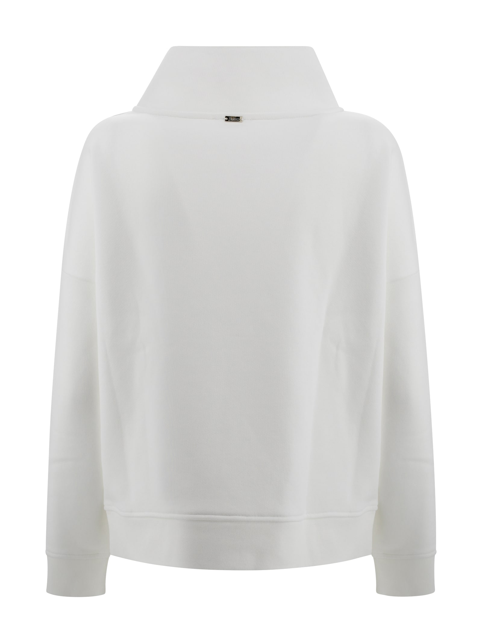 Shop Herno Cotton Sweatshirt In White