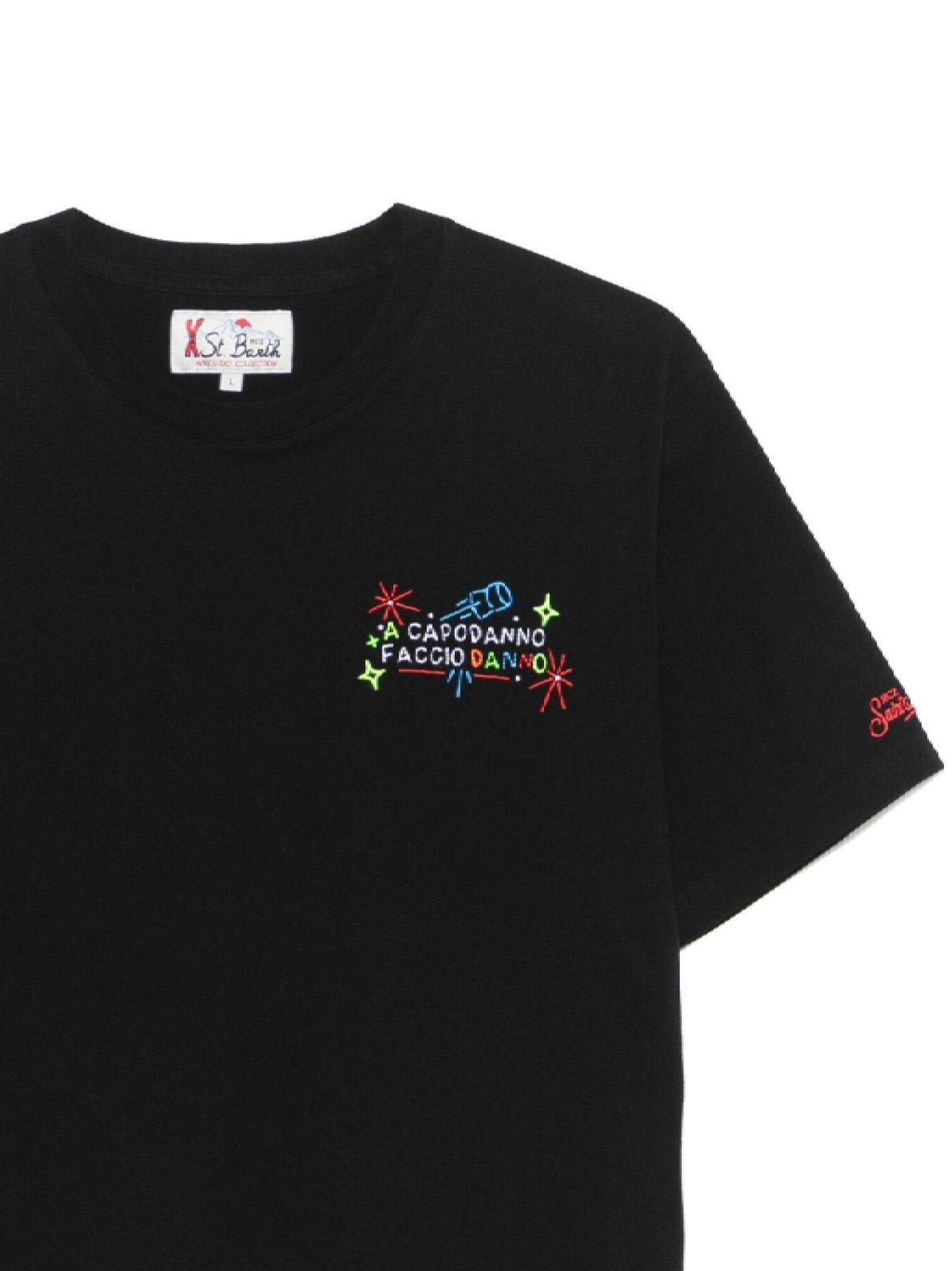 MC2 SAINT BARTH ARNOTT CAPODANNO FACCIO DANNO EMBROIDERED T-SHIRT