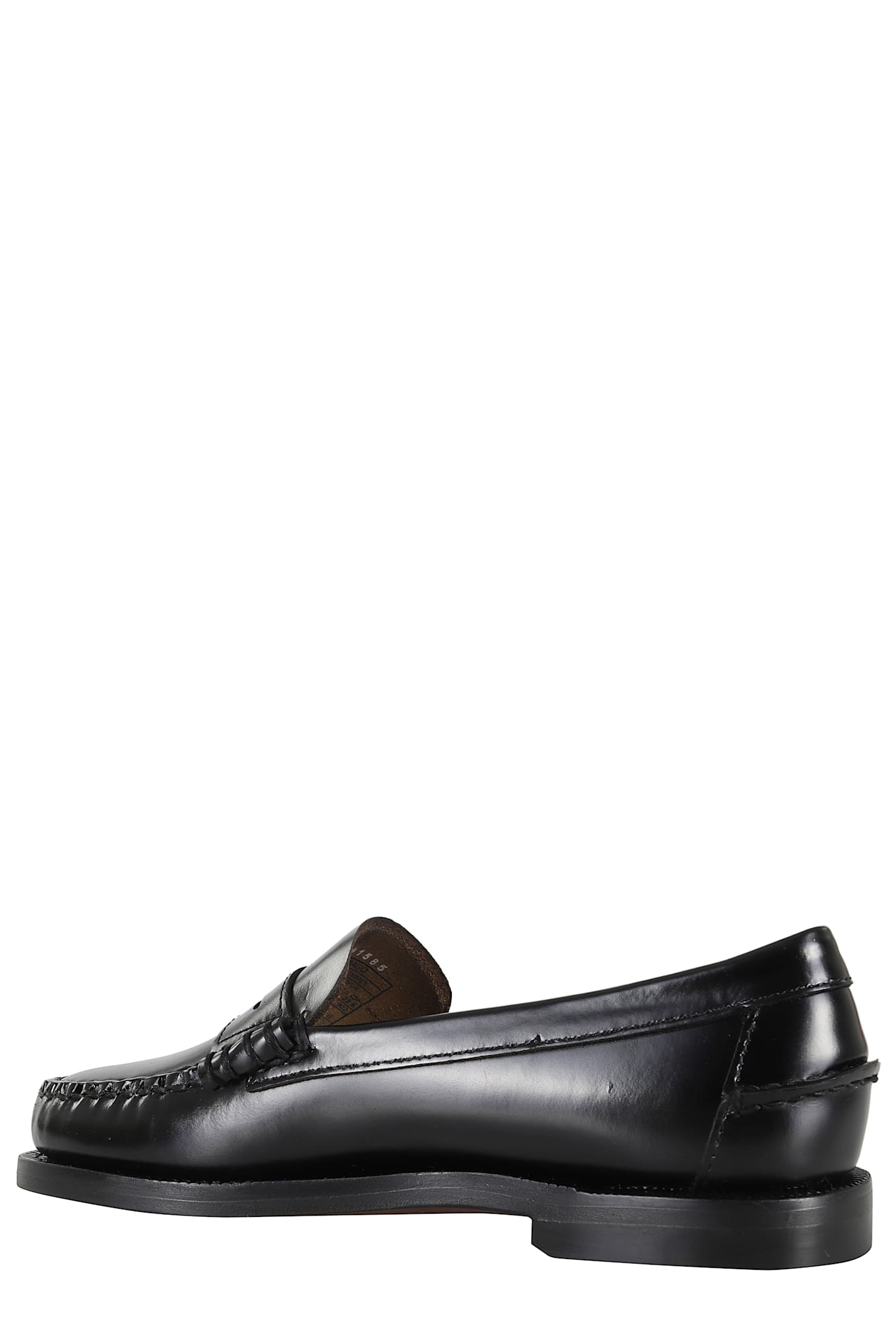 Sebago Slip-on Black Leather Moccasins With Cut-out Detail In Black