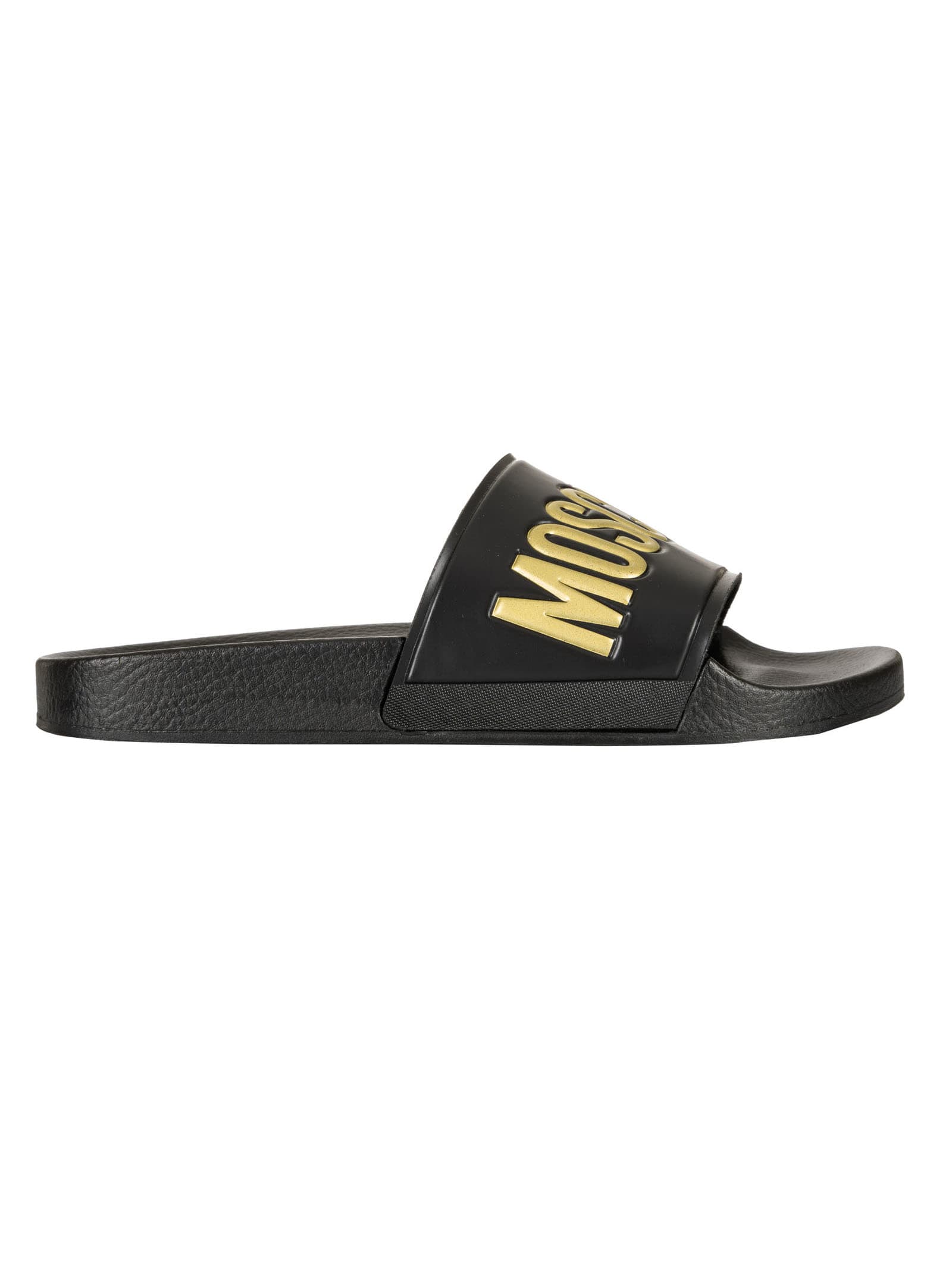 Buy Moschino Pool25 Sliders online, shop Moschino shoes with free shipping