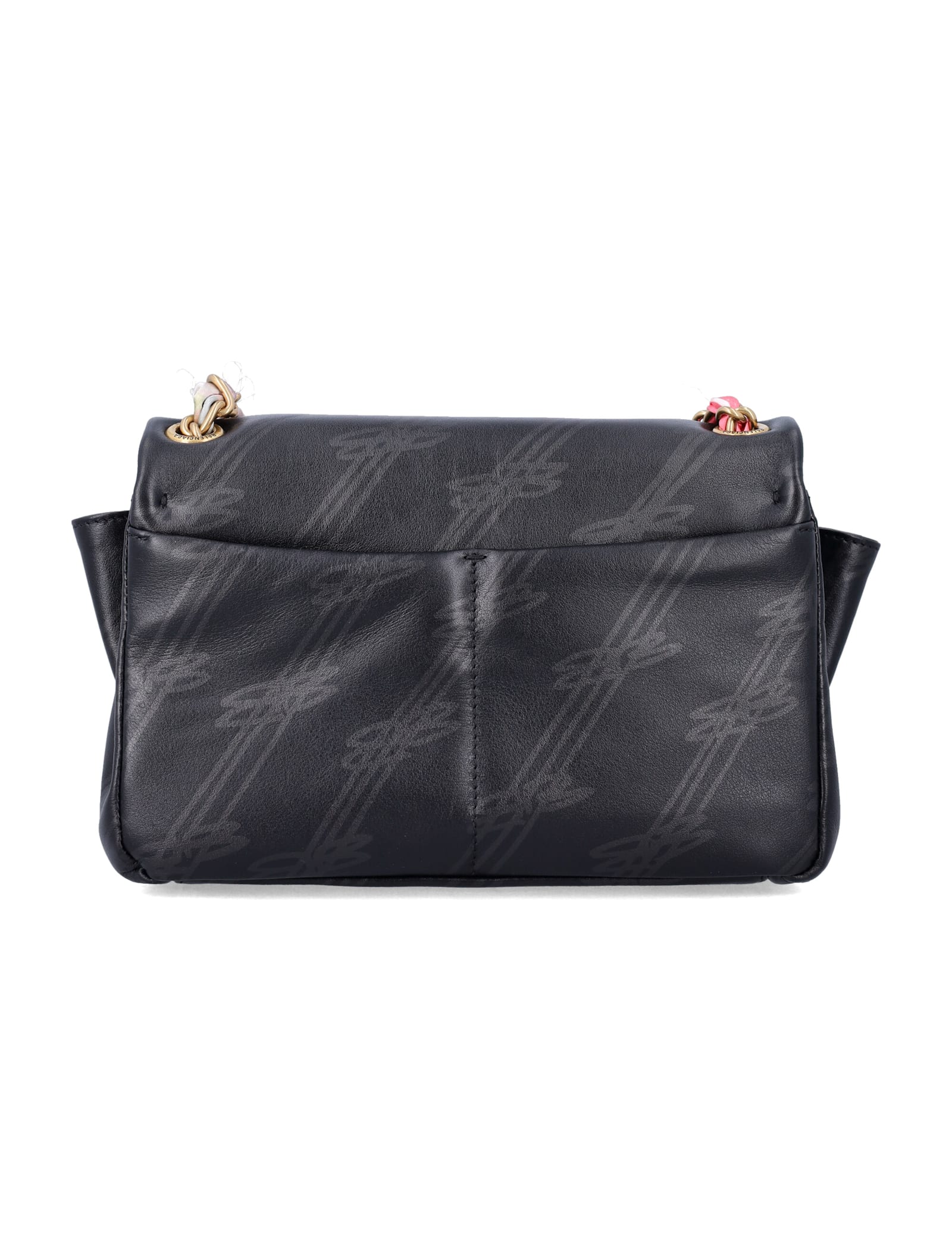 Balenciaga Printed Leather Mini Darling Shoulder Bag In Black