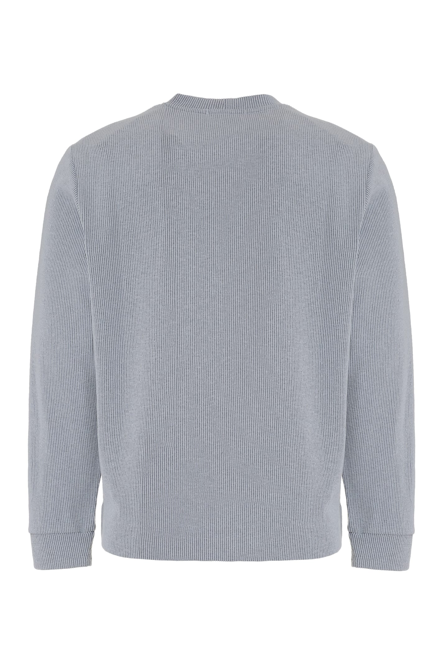 Shop Stone Island Cotton Blend Crew-neck Sweater In Light Blue