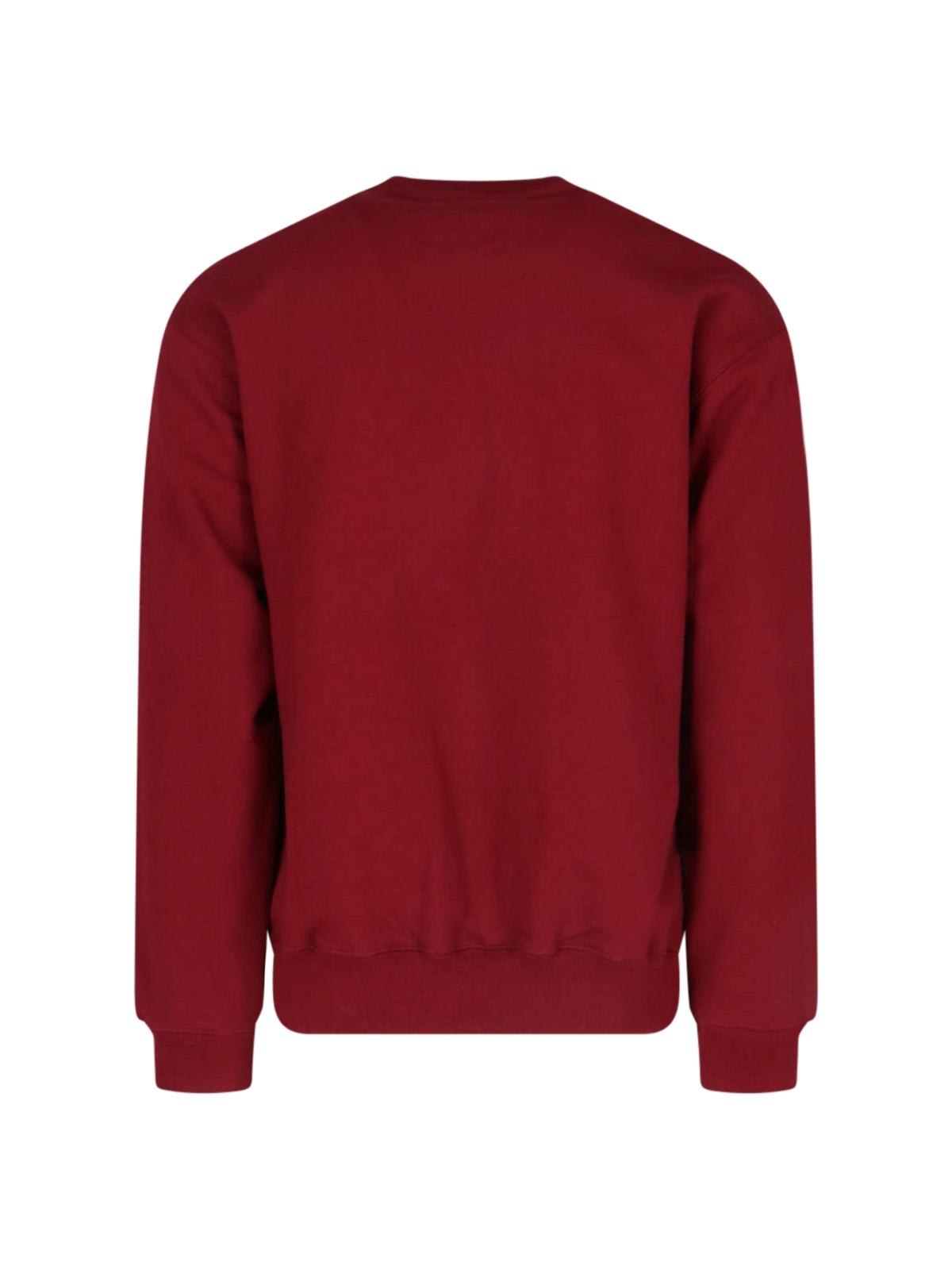 Shop Gucci Logo Crewneck Sweatshirt In Bordeaux