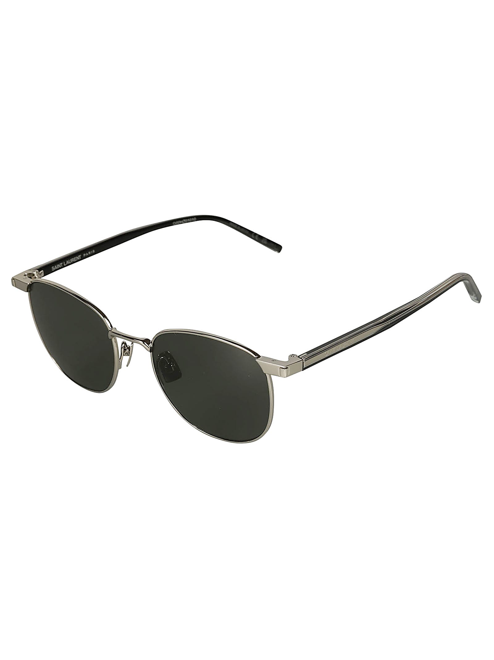 Saint Laurent Sl747 Sunglasses In Silver-crystal-grey