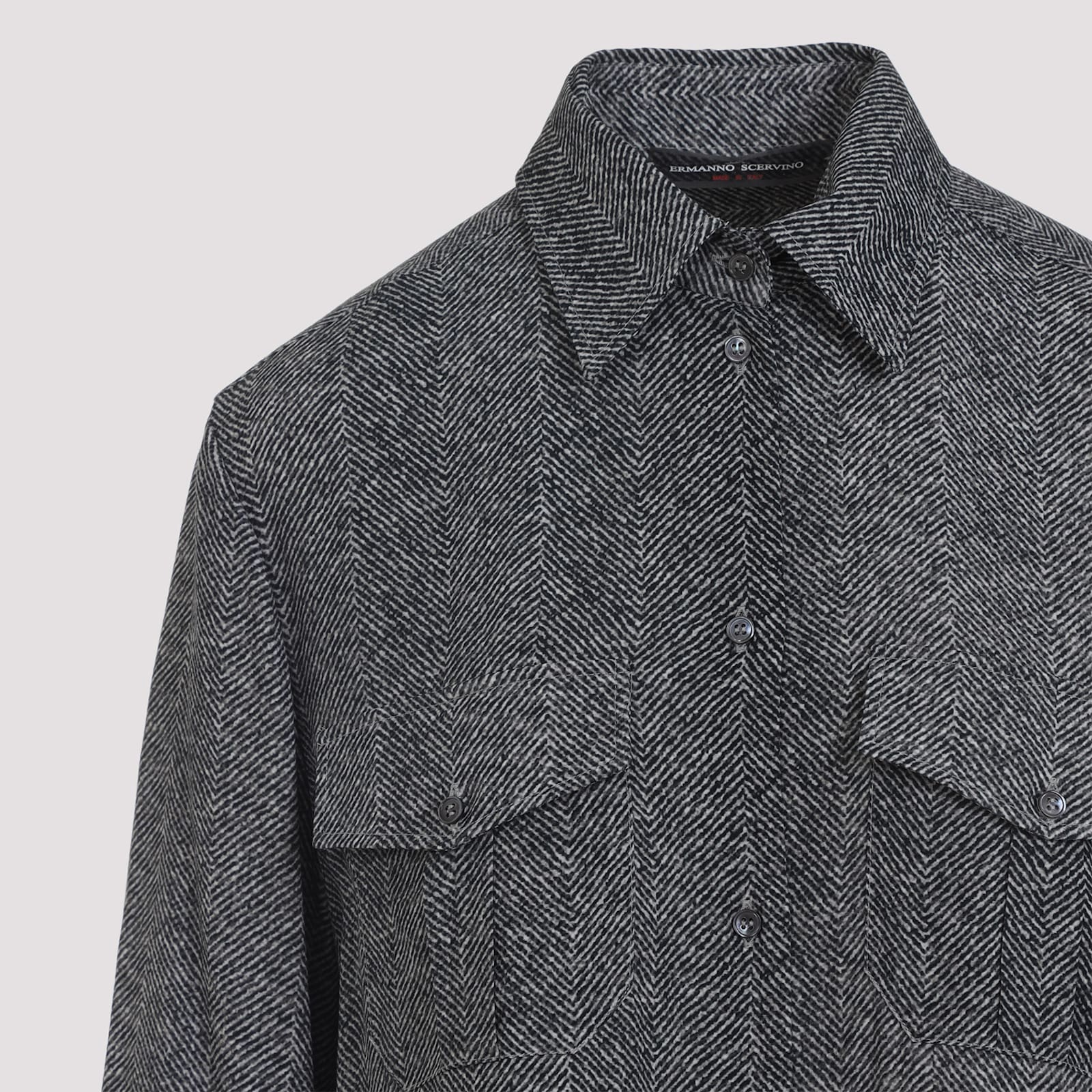 Ermanno Scervino Grey Tailored Shirt With Classic Collar In Gray