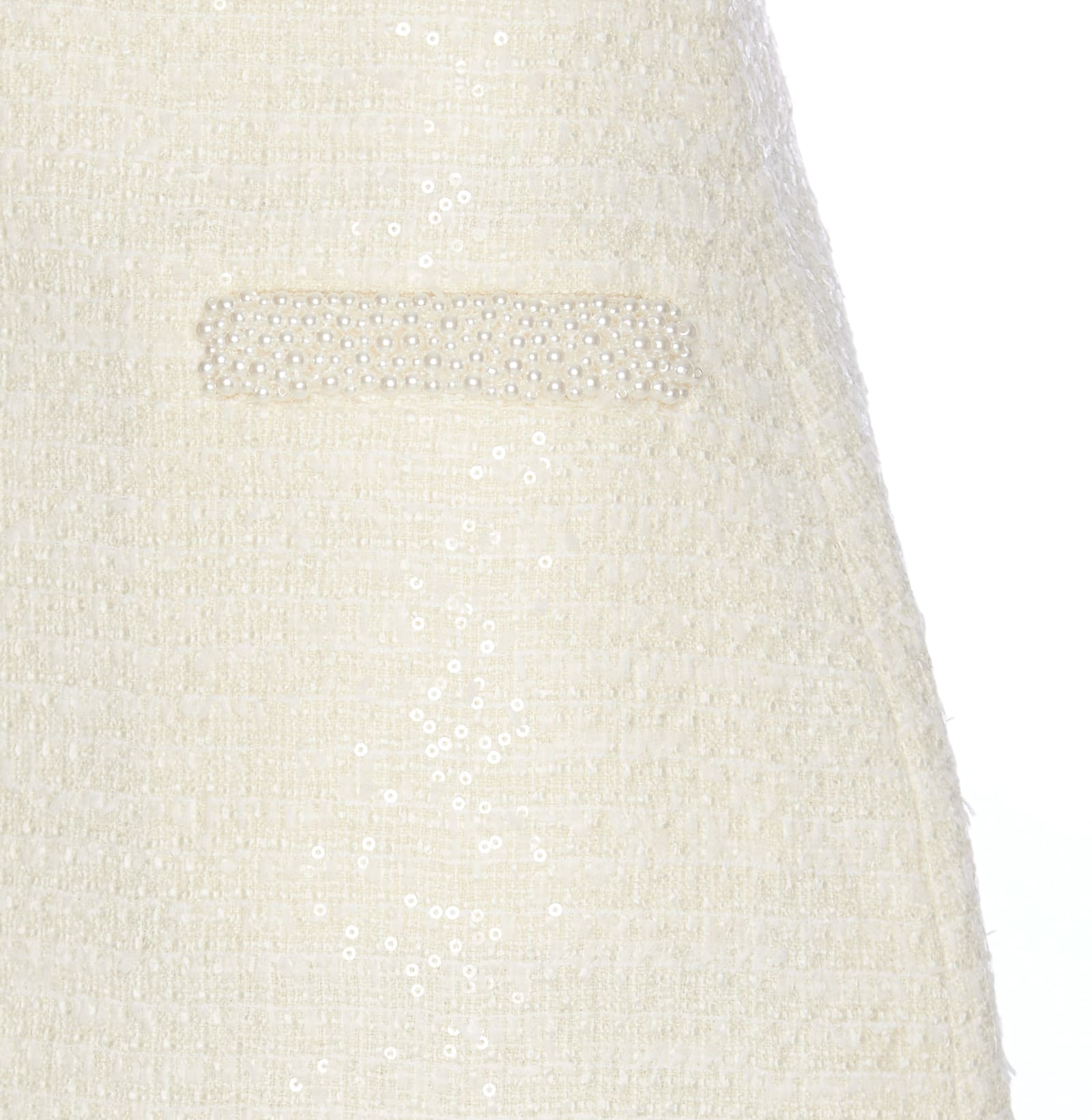 SELF-PORTRAIT BOUCLE PEARL MINI SKIRT 