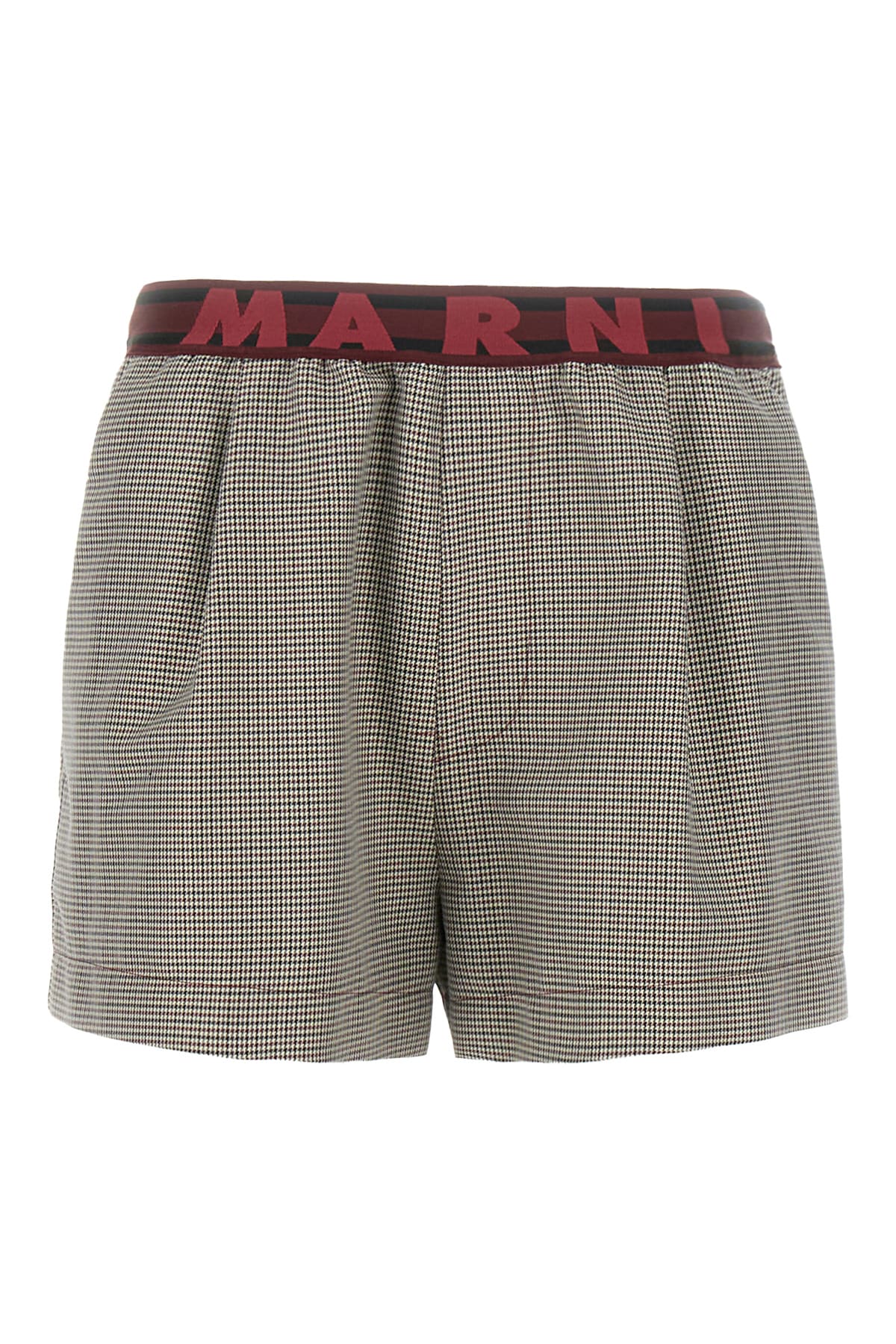 Shop Marni Embroidered Wool Blend Shorts In Pdr82