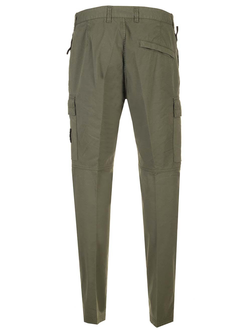 Shop Stone Island Supima Cotton Cargo Trousers In Green