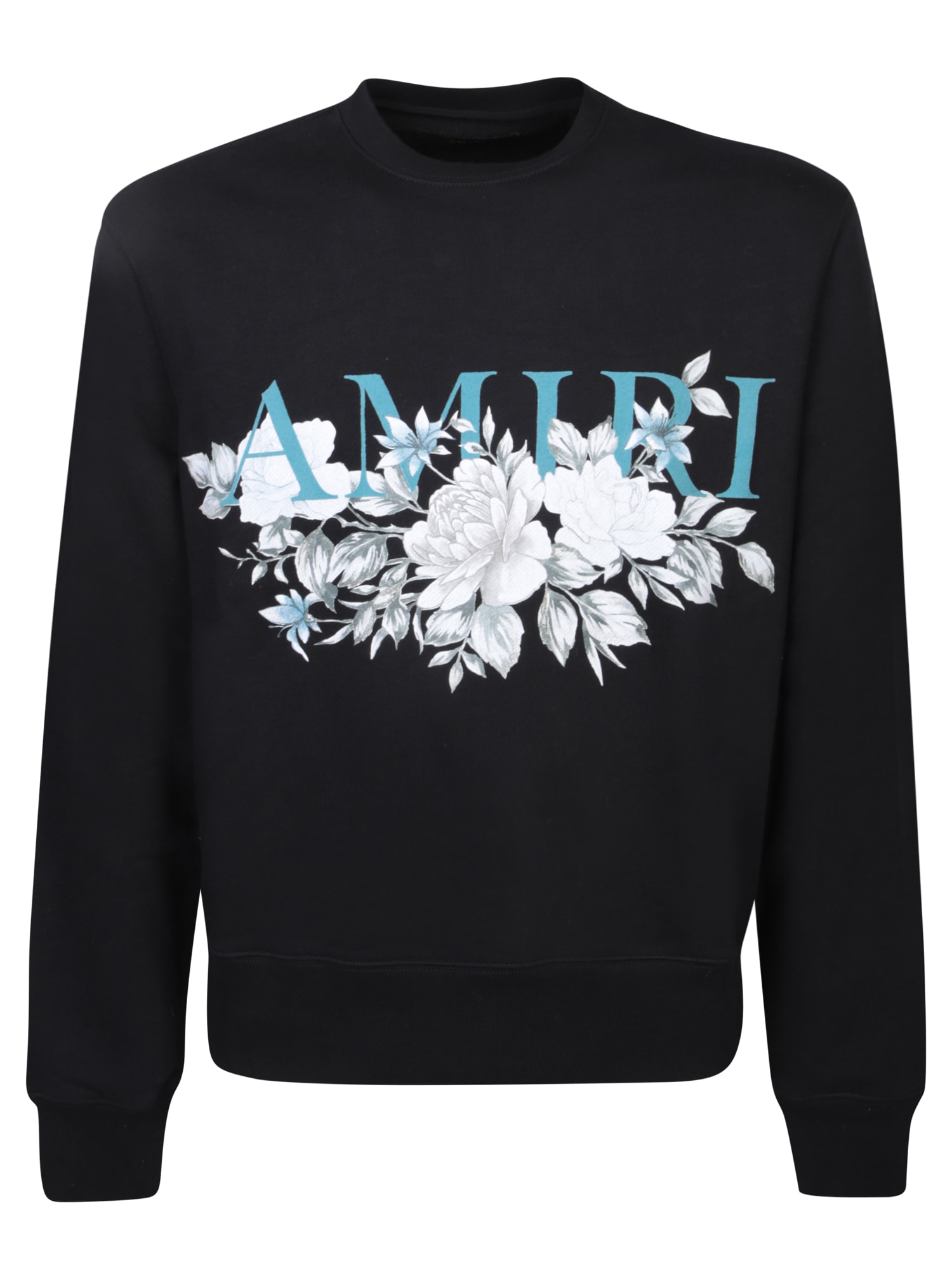 Shop Amiri Floral Black Sweatshirt