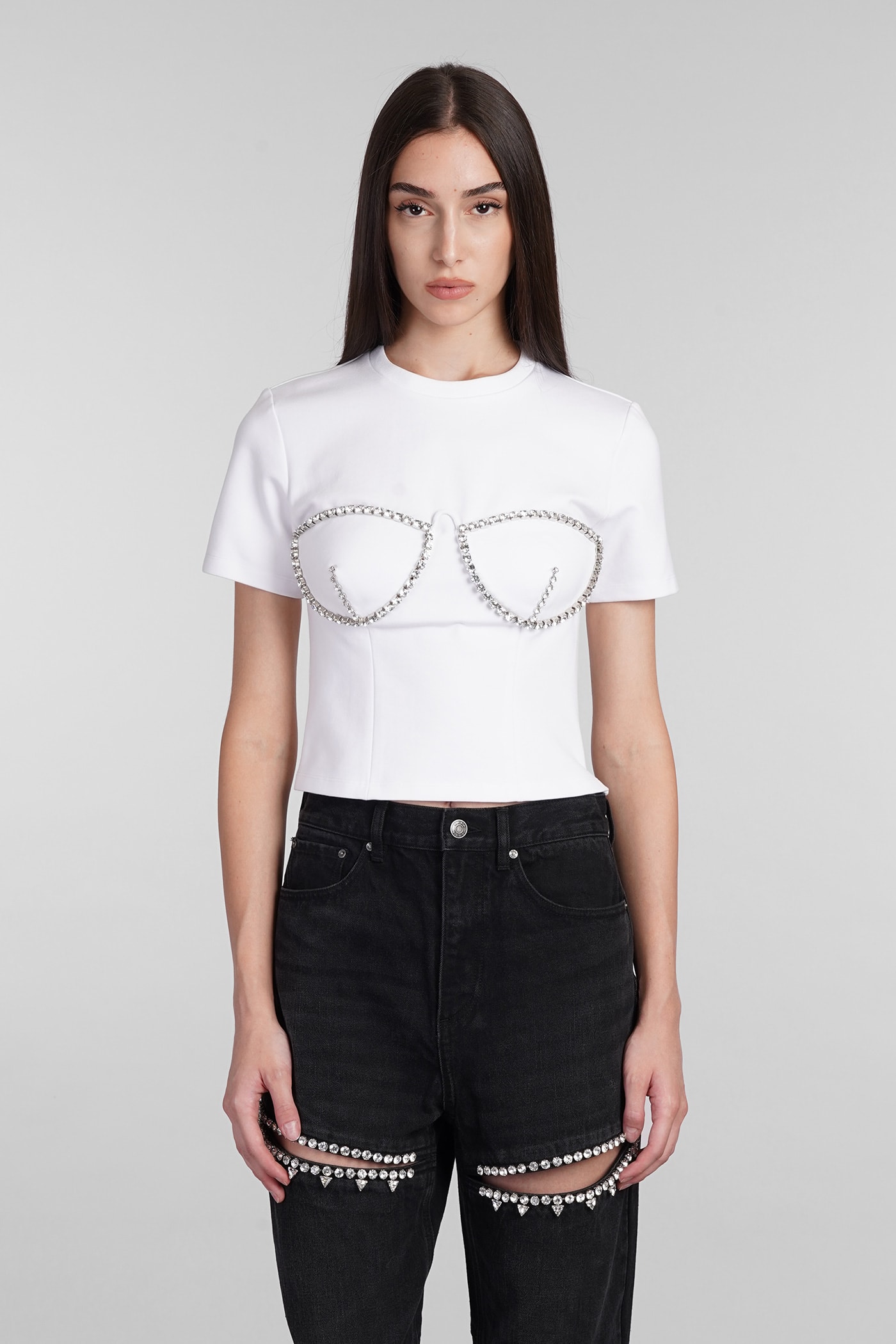 AREA T-SHIRT IN WHITE RAYON 