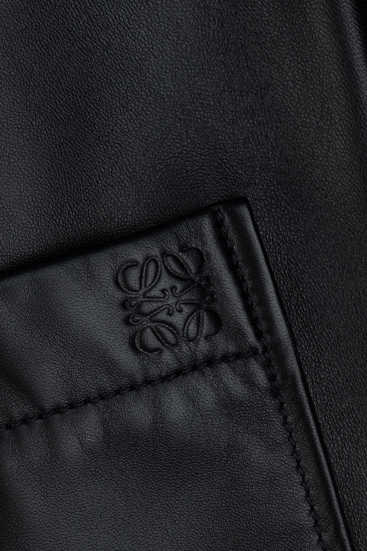 Loewe Anagram Leather Zip-up Overshirt