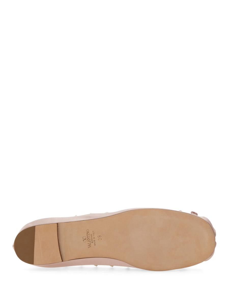 Shop Valentino Satin Rockstud Ballerina